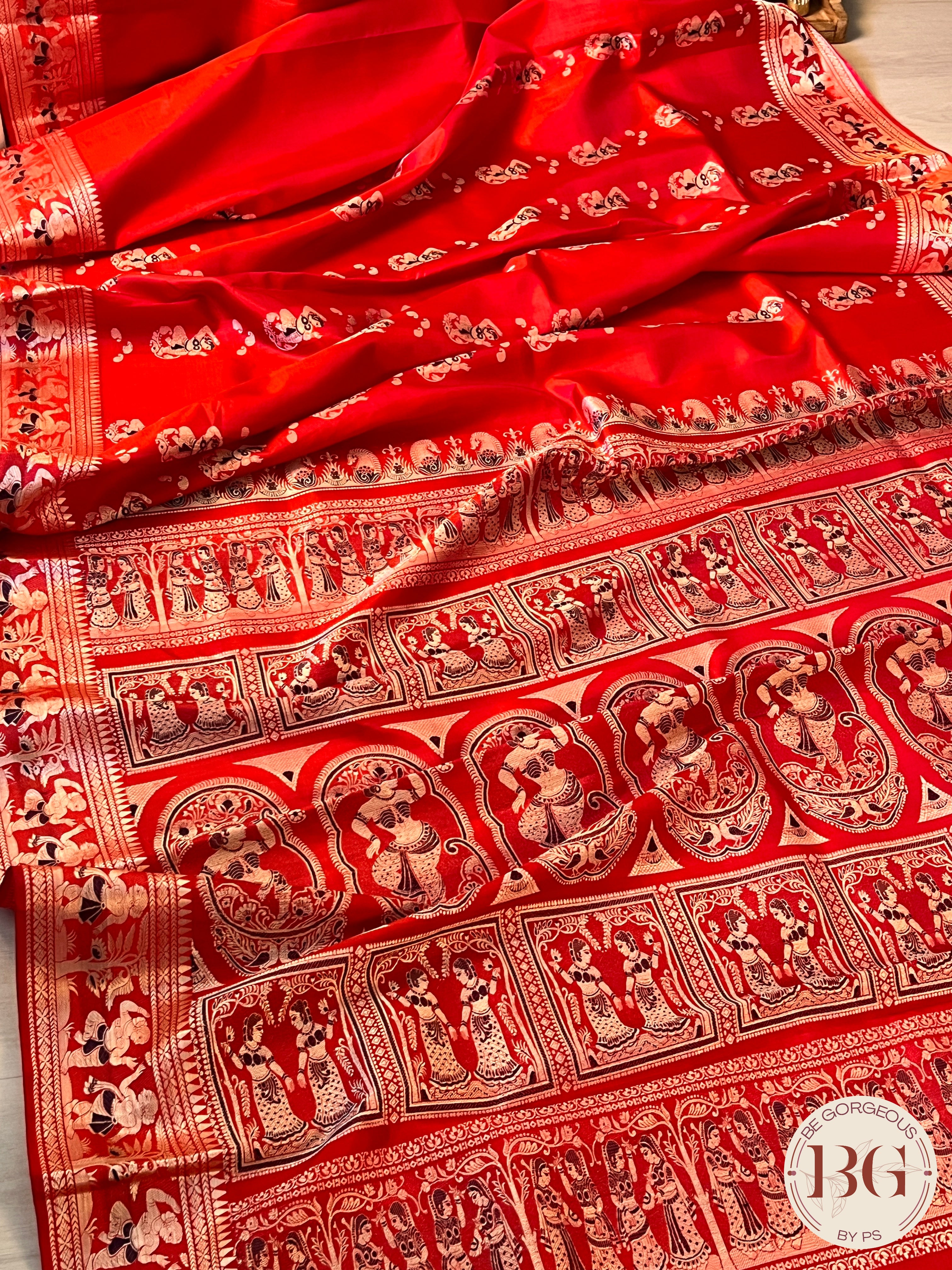 Pure Silk Baluchari Red