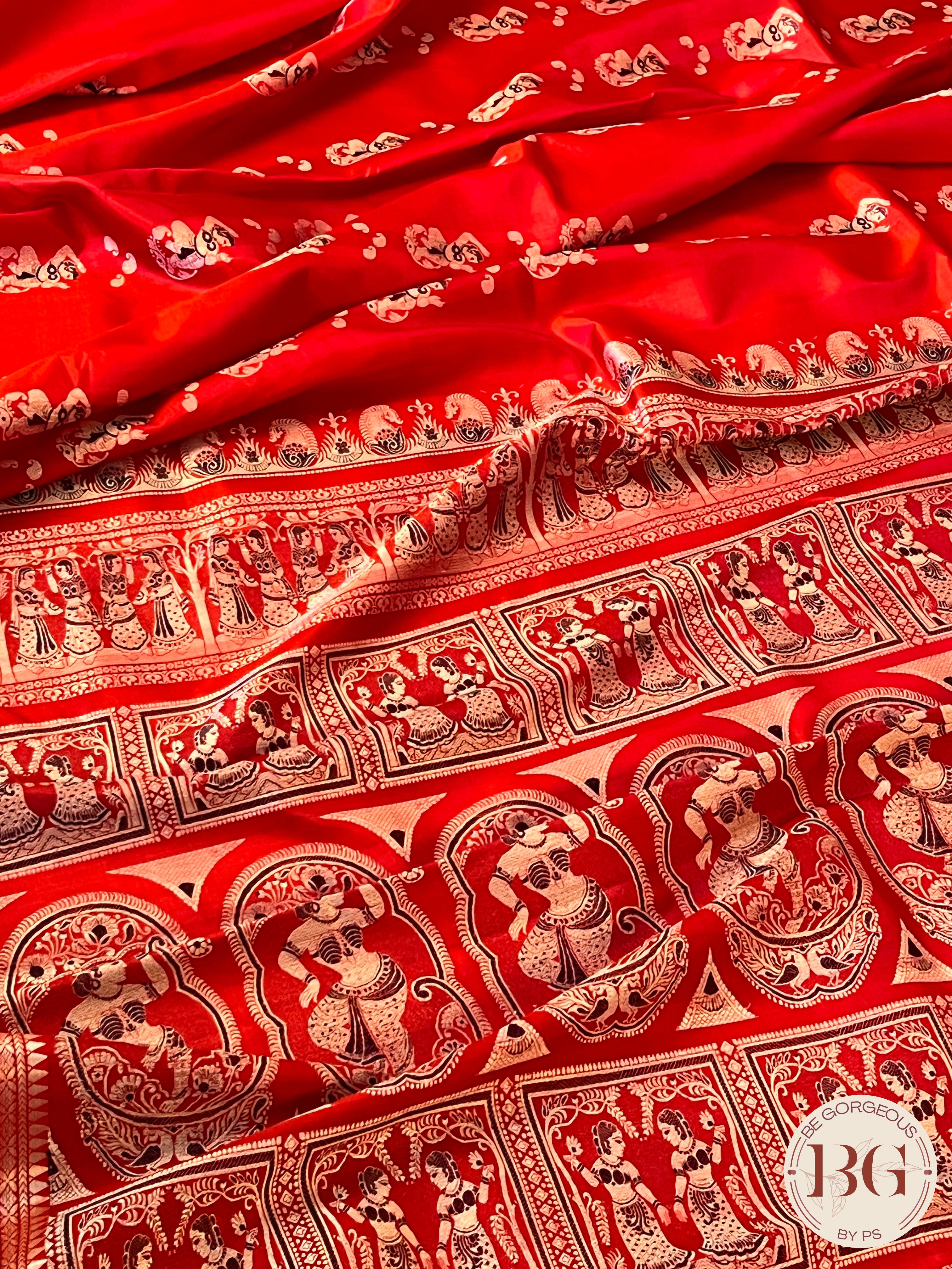 Pure Silk Baluchari Red