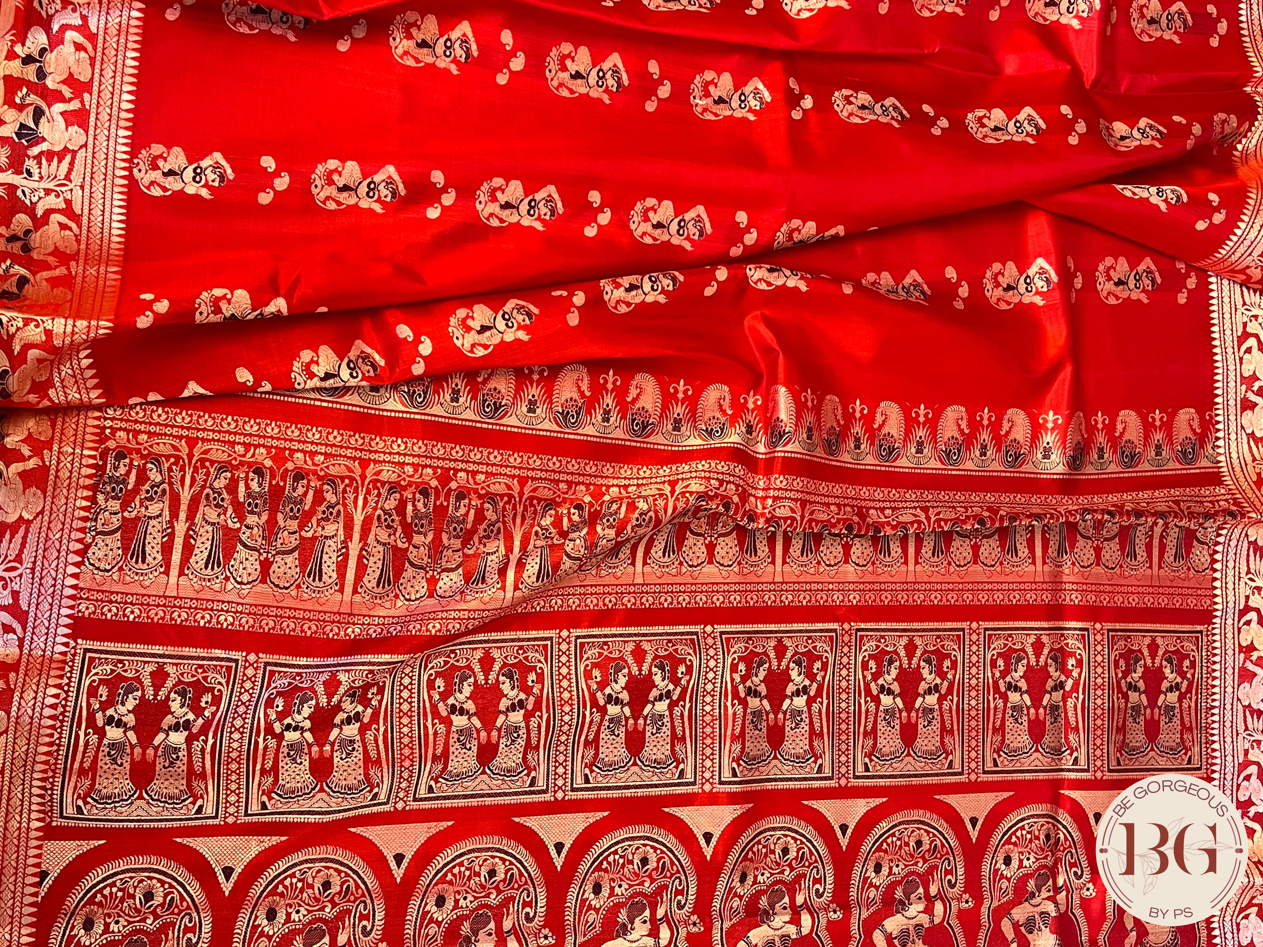 Pure Silk Baluchari Red