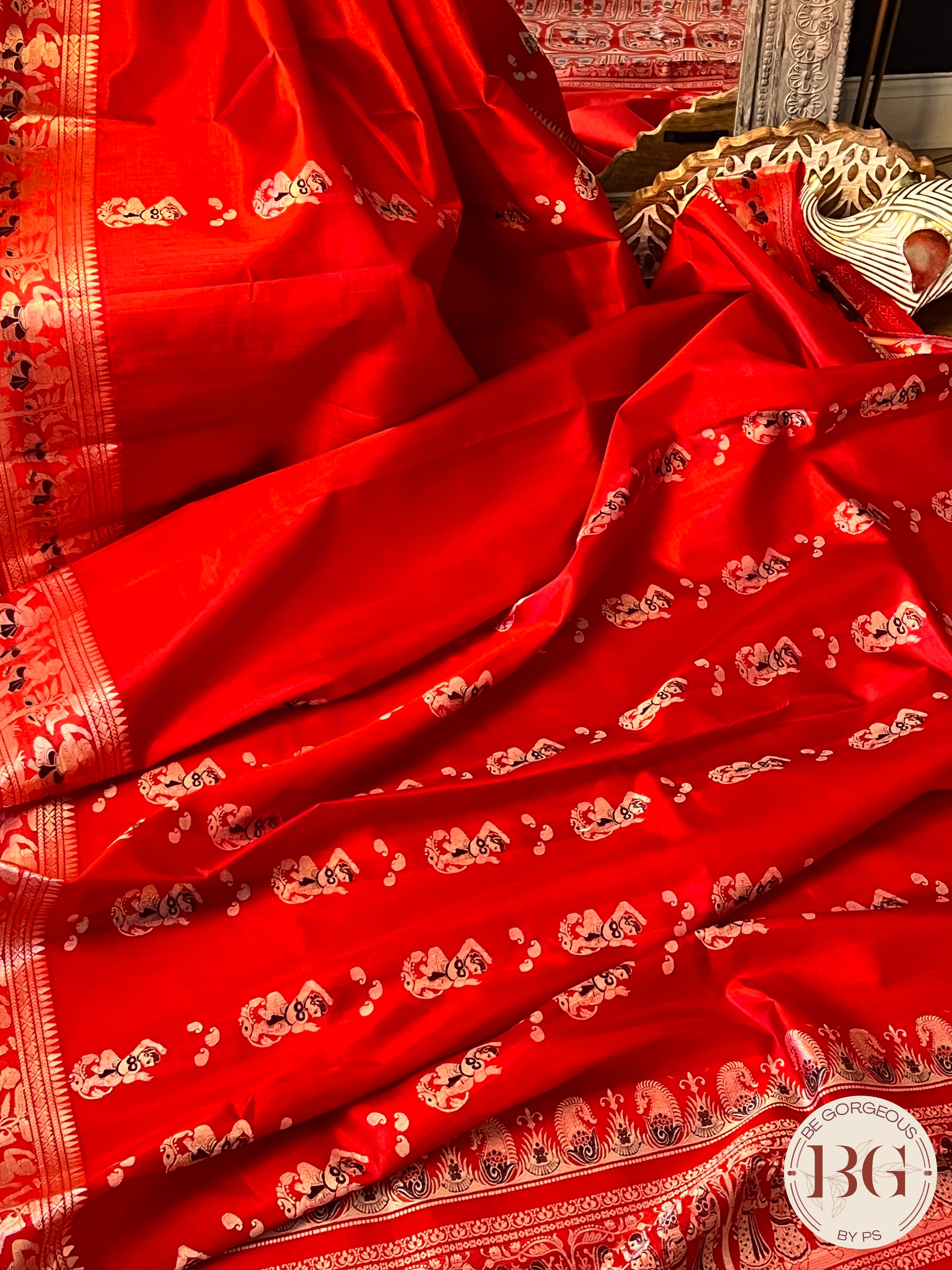 Pure Silk Baluchari Red