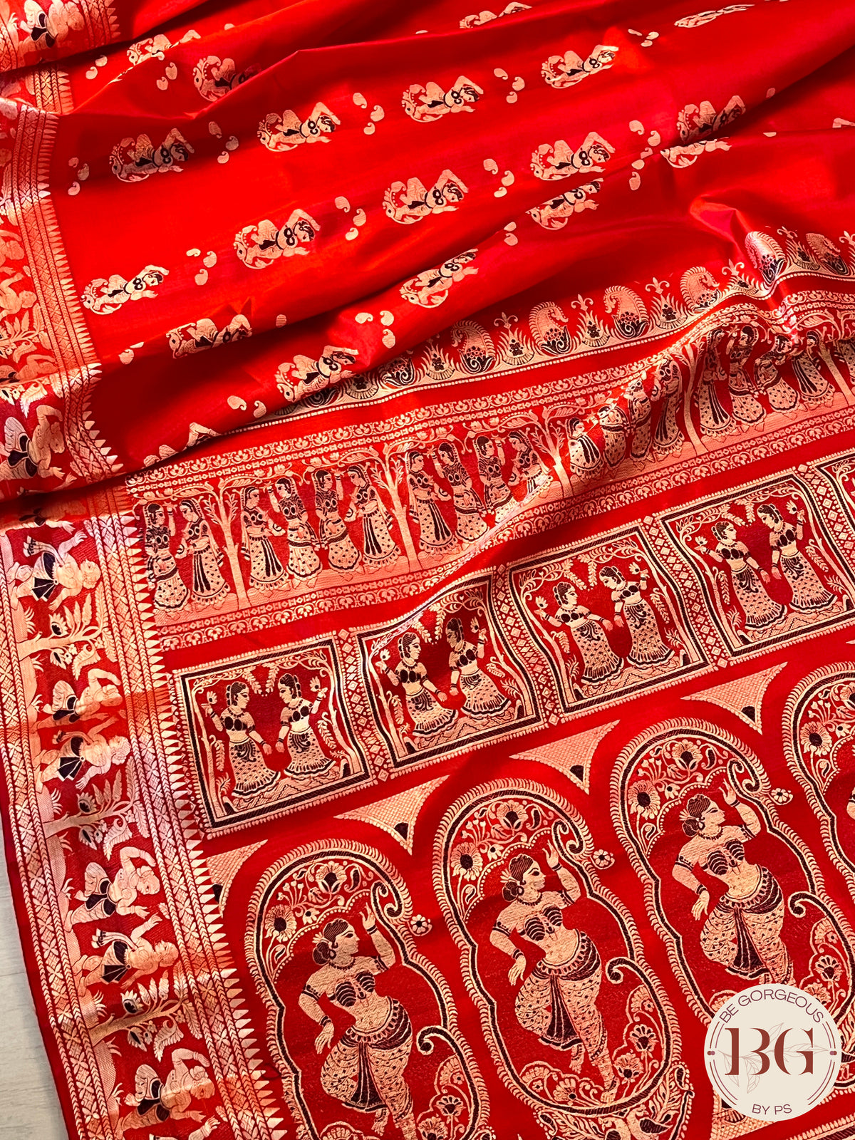 Pure Silk Baluchari Red