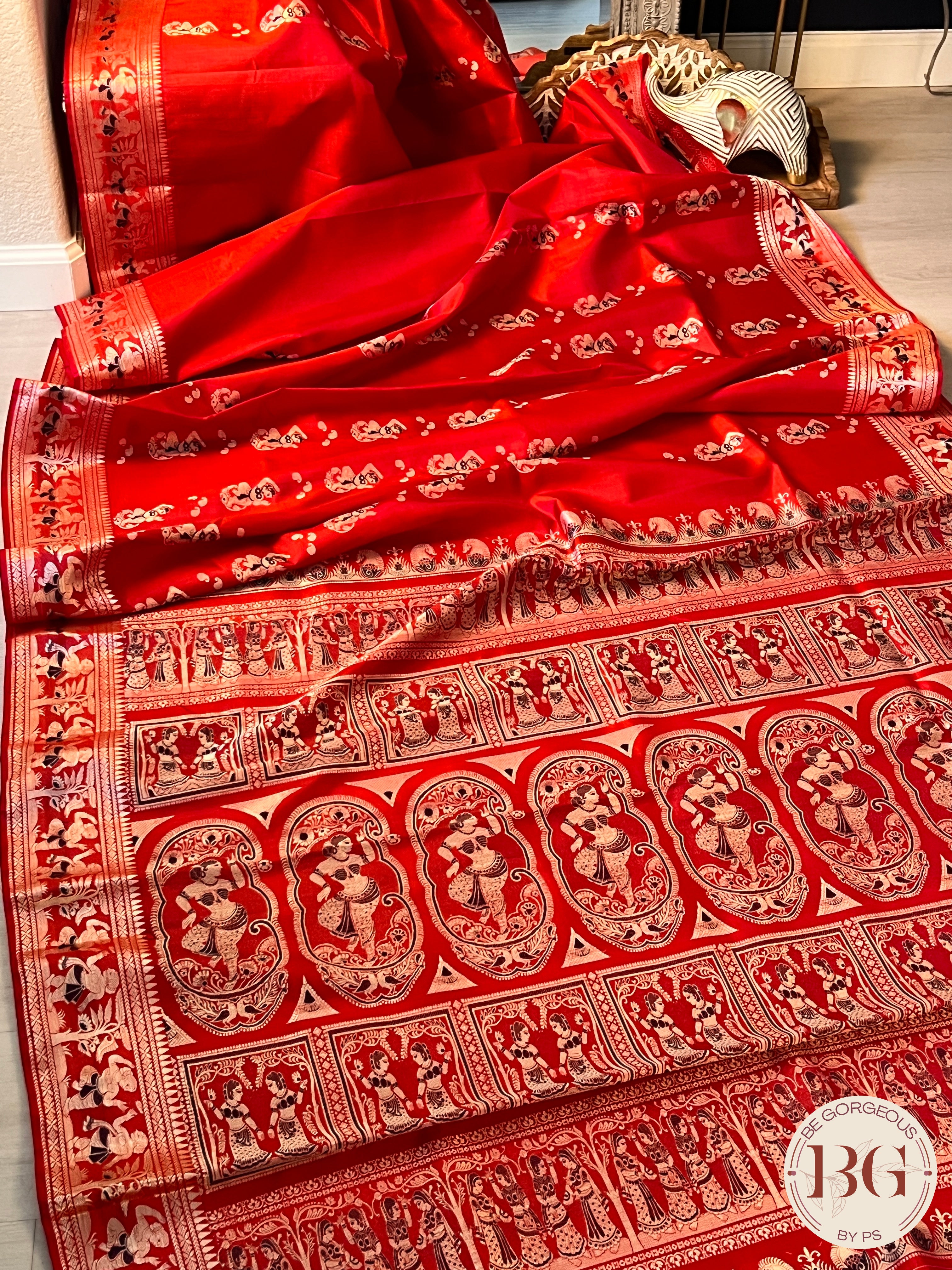 Pure Silk Baluchari Red