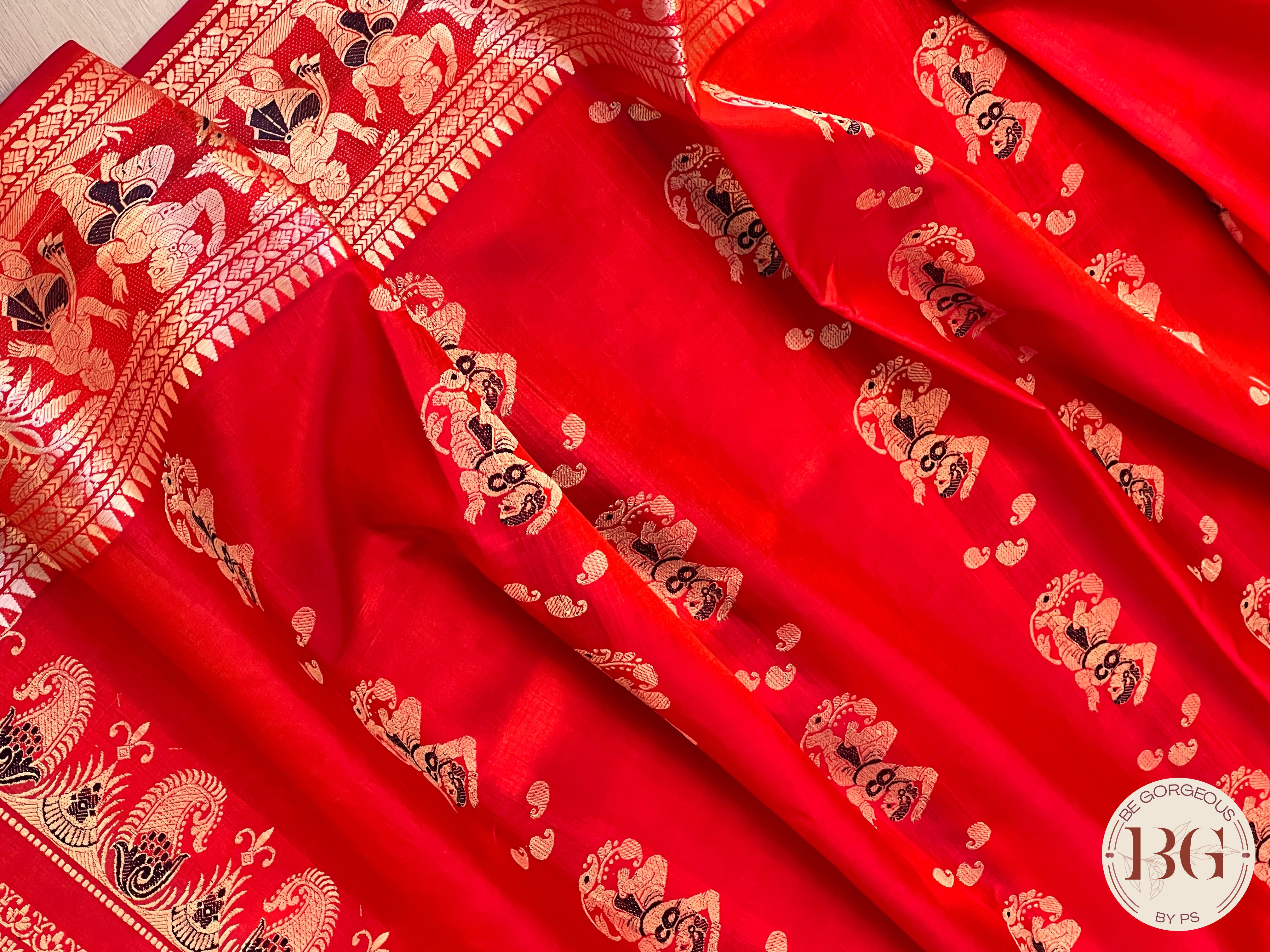 Pure Silk Baluchari Red