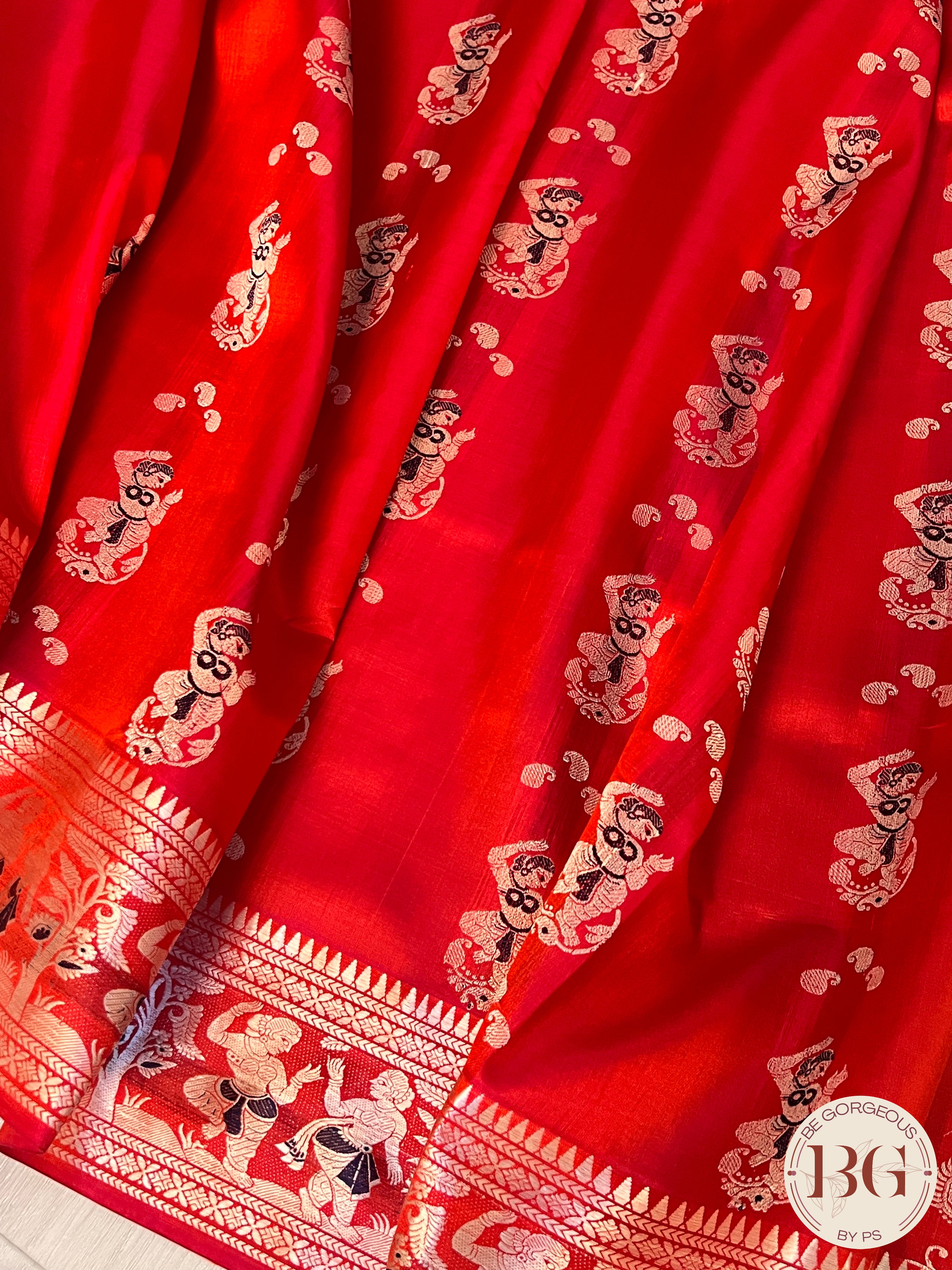 Pure Silk Baluchari Red