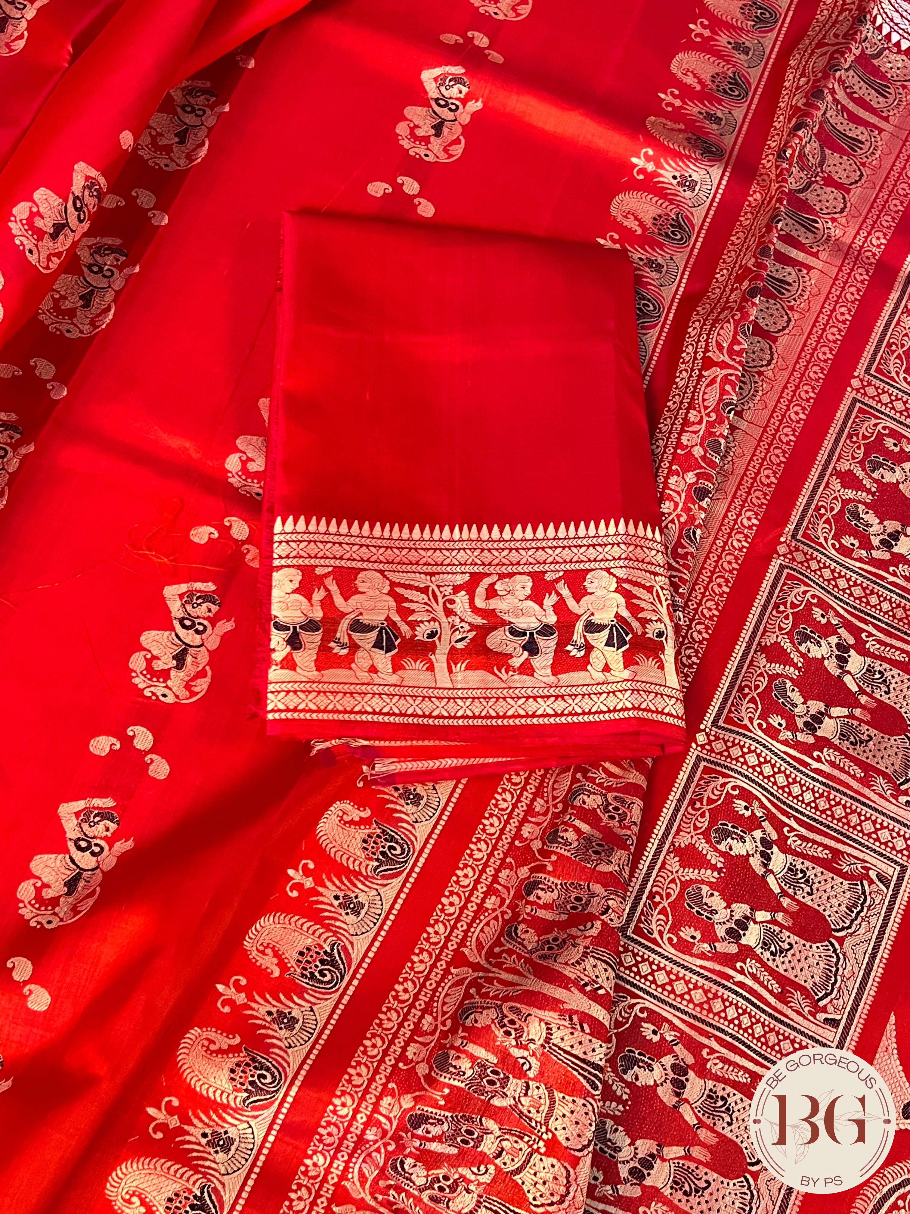 Pure Silk Baluchari Red