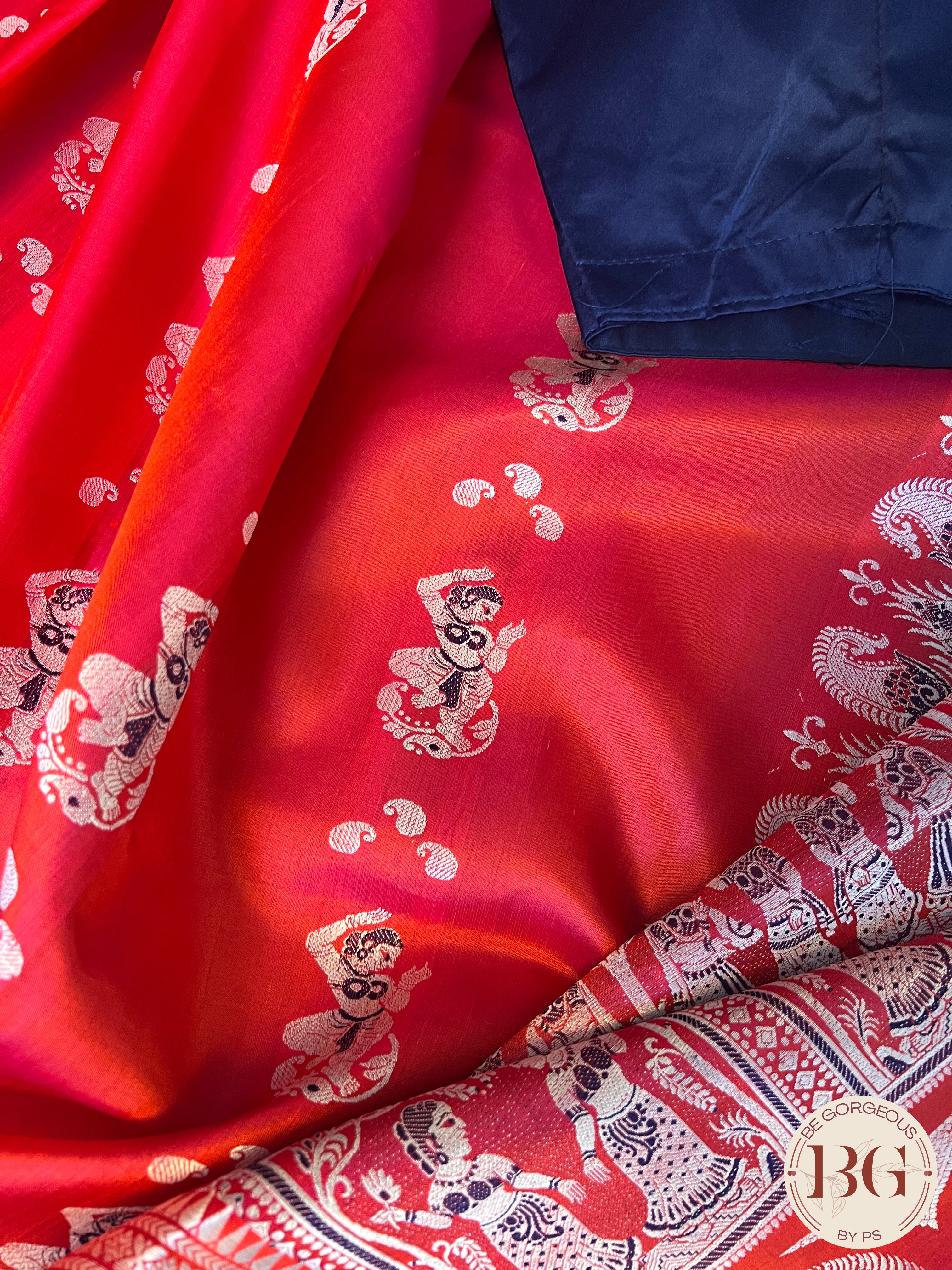 Pure Silk Baluchari Red