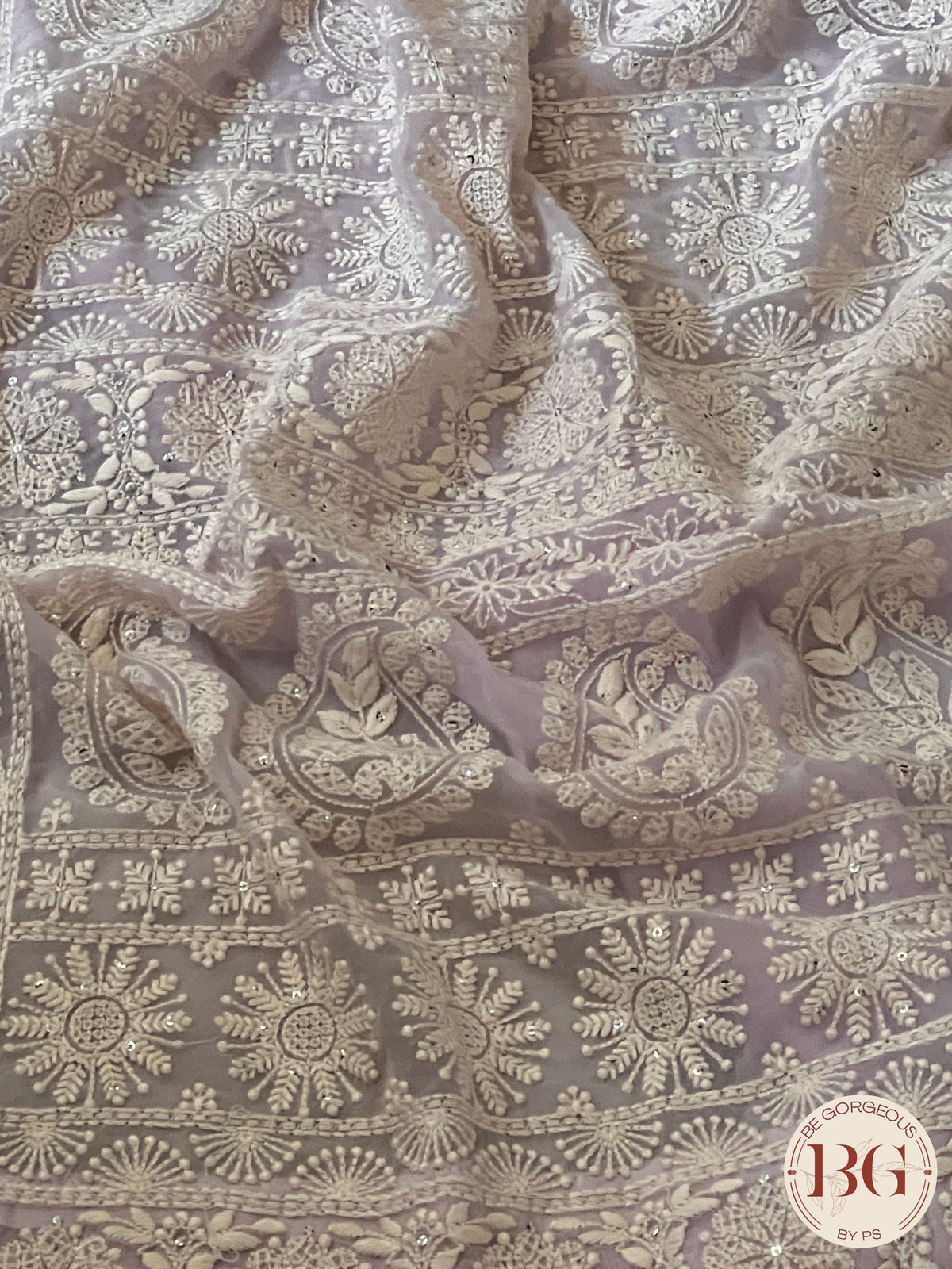 Chikankari with sequin Lavendar