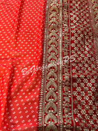 BANDHEJ GEORGETTE KATDANA BORDER RED