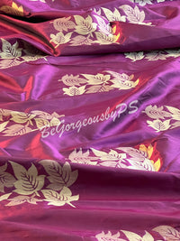 SOFT SILK GOLD ZARI WINE COLOR