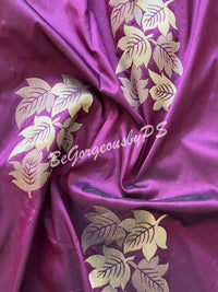 SOFT SILK GOLD ZARI WINE COLOR