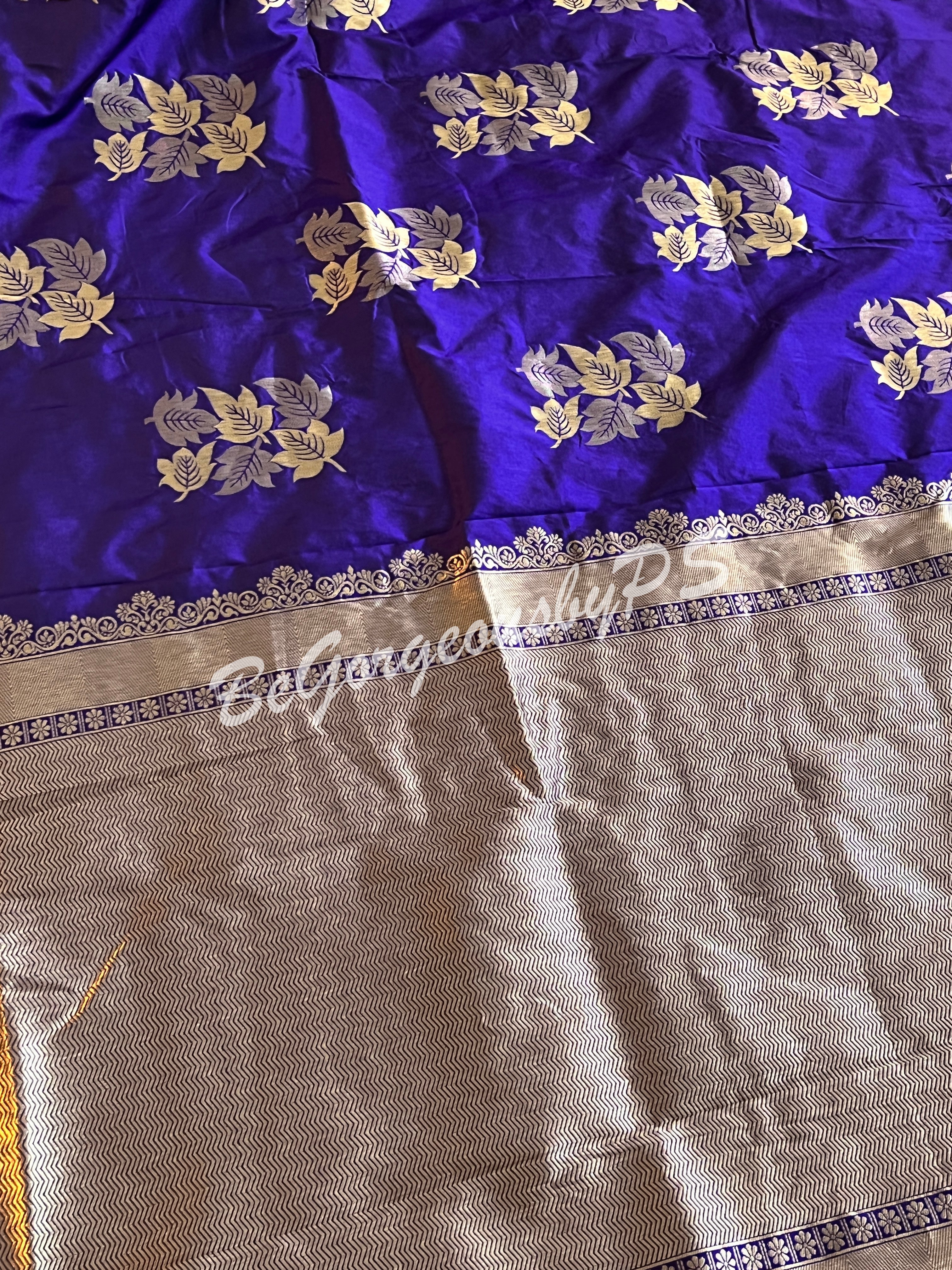 SOFT SILK GOLD ZARI BLUE