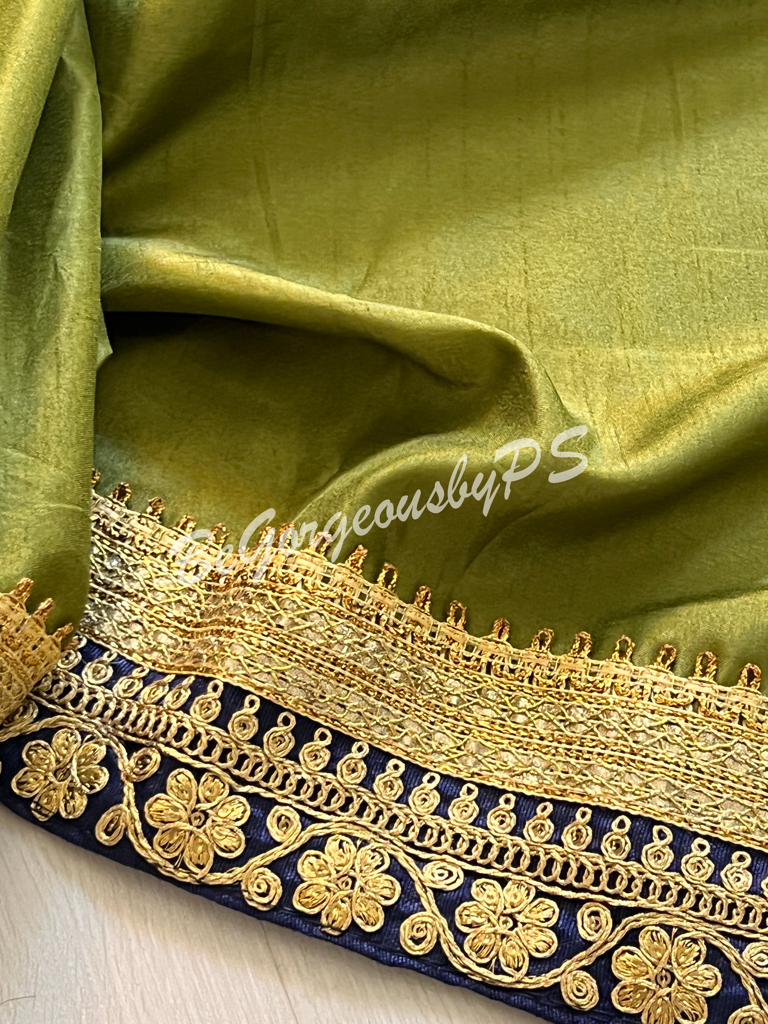 DOLA SILK EMBROIDERY MEHENDI GREEN