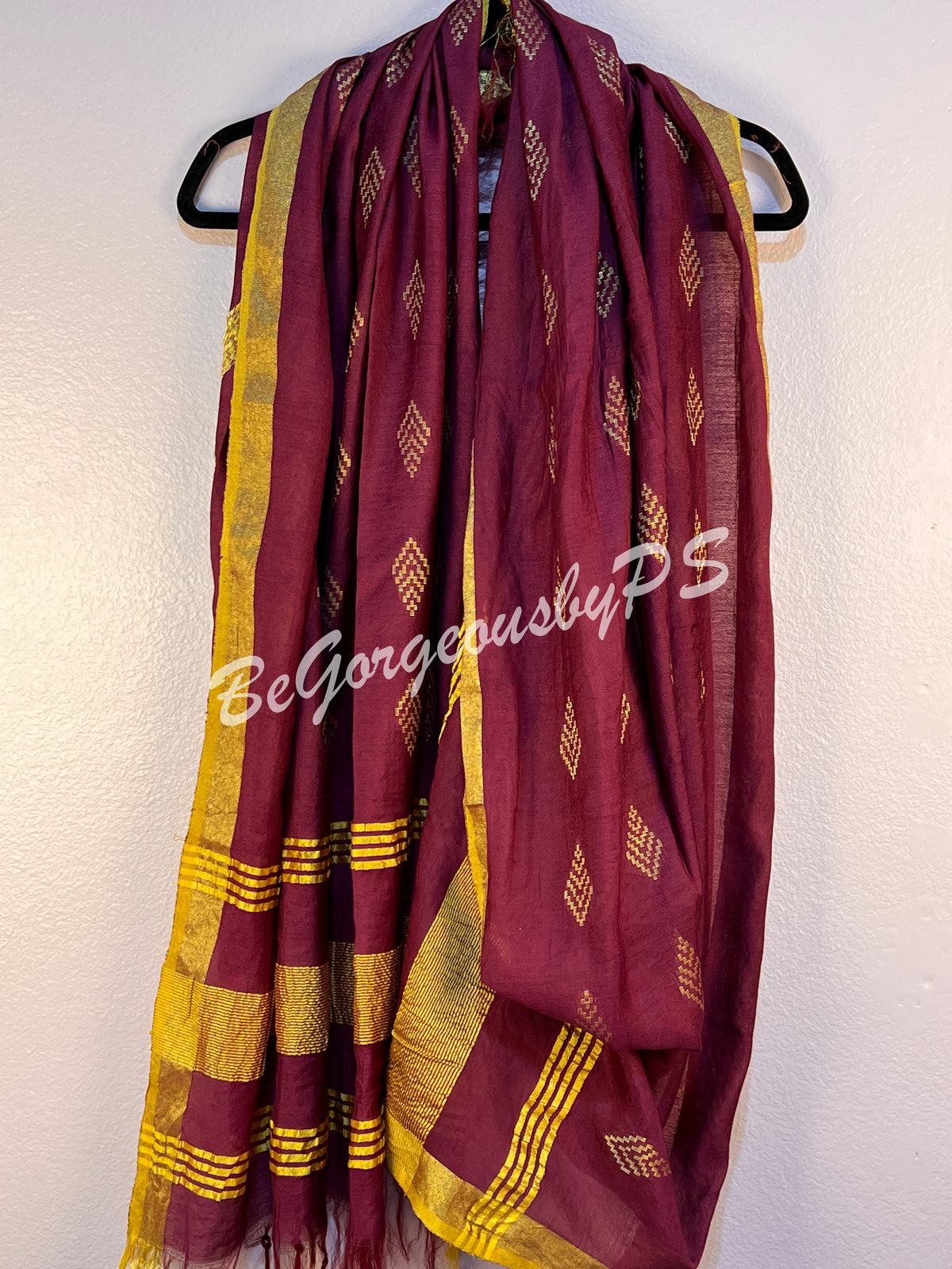 Linen purple dupatta