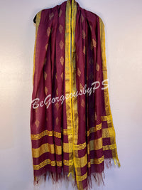 Linen purple dupatta