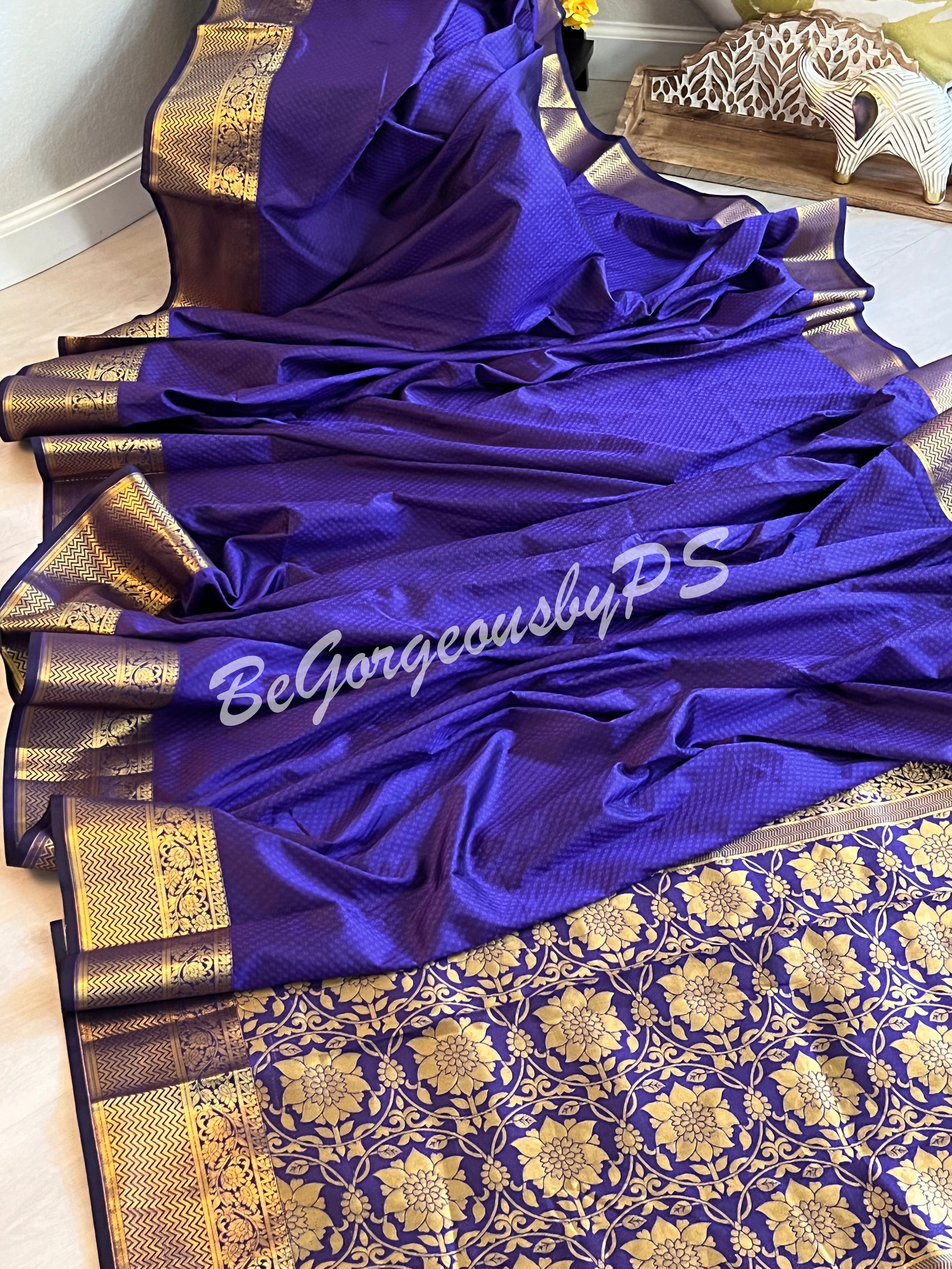 ZARI SILK ROYAL BLUE