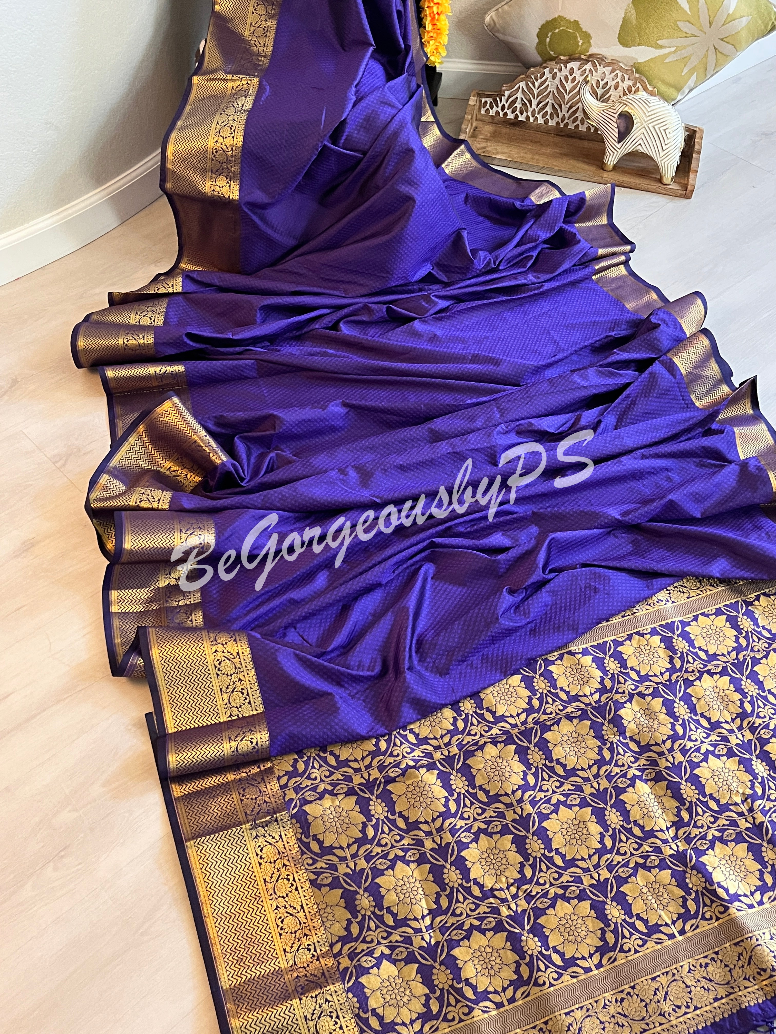 ZARI SILK ROYAL BLUE