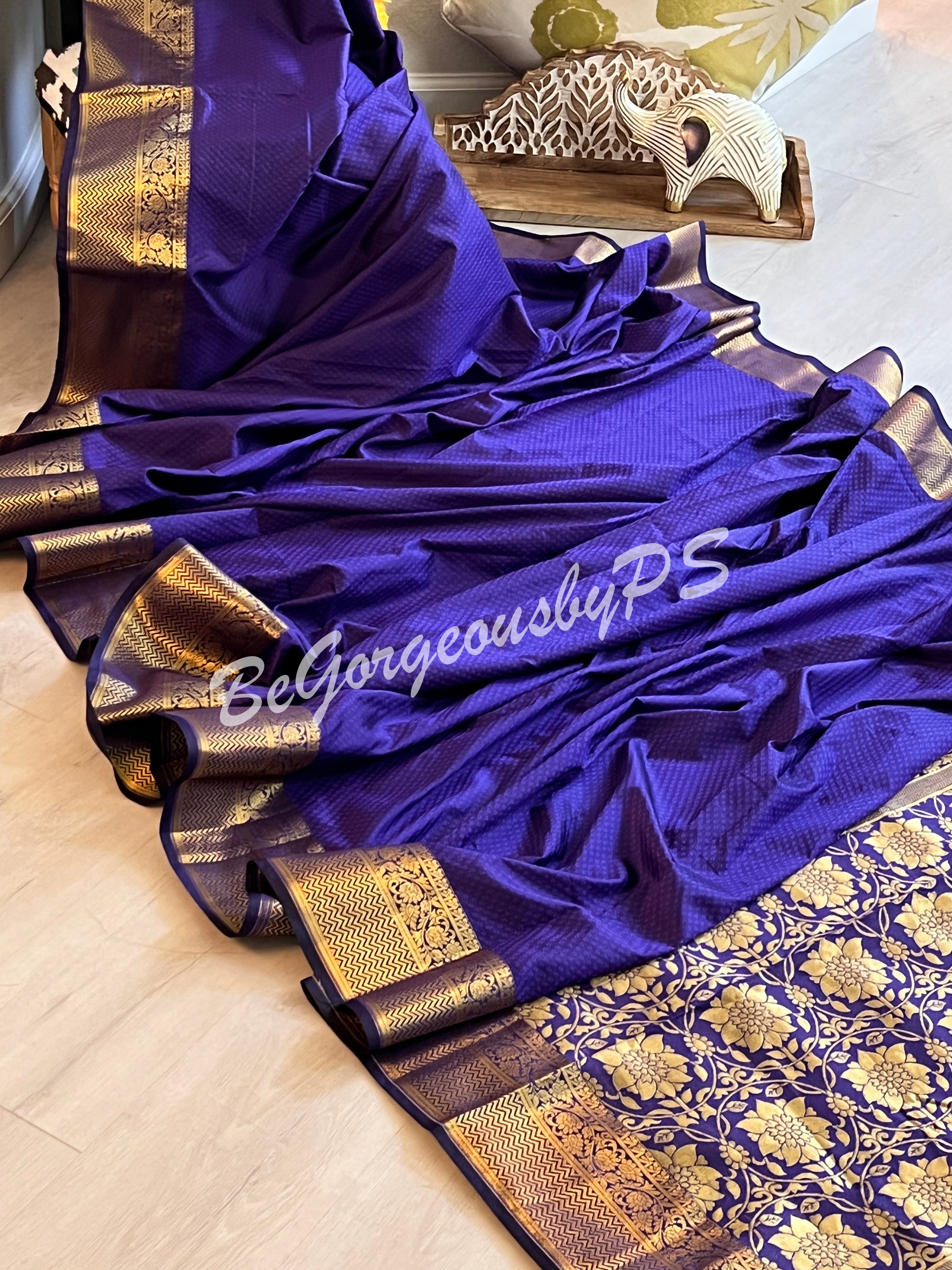 ZARI SILK ROYAL BLUE