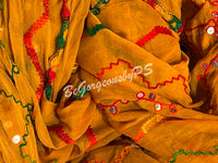 Mirror phulkari mustard