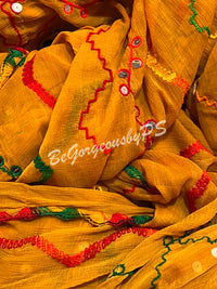 Mirror phulkari mustard