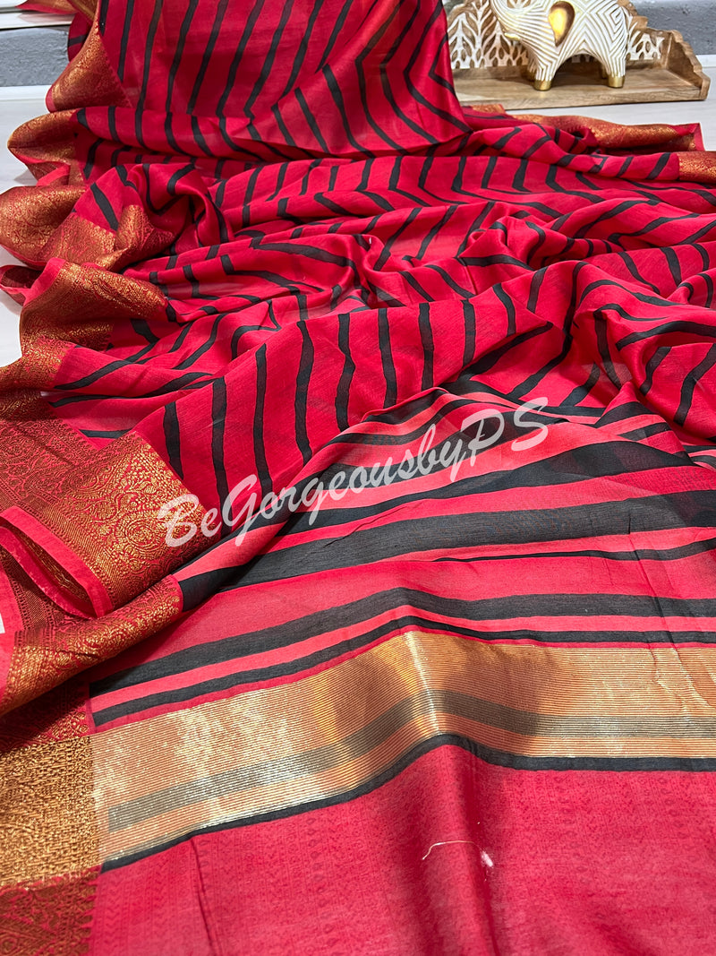 CHANDERI PRINTED RED