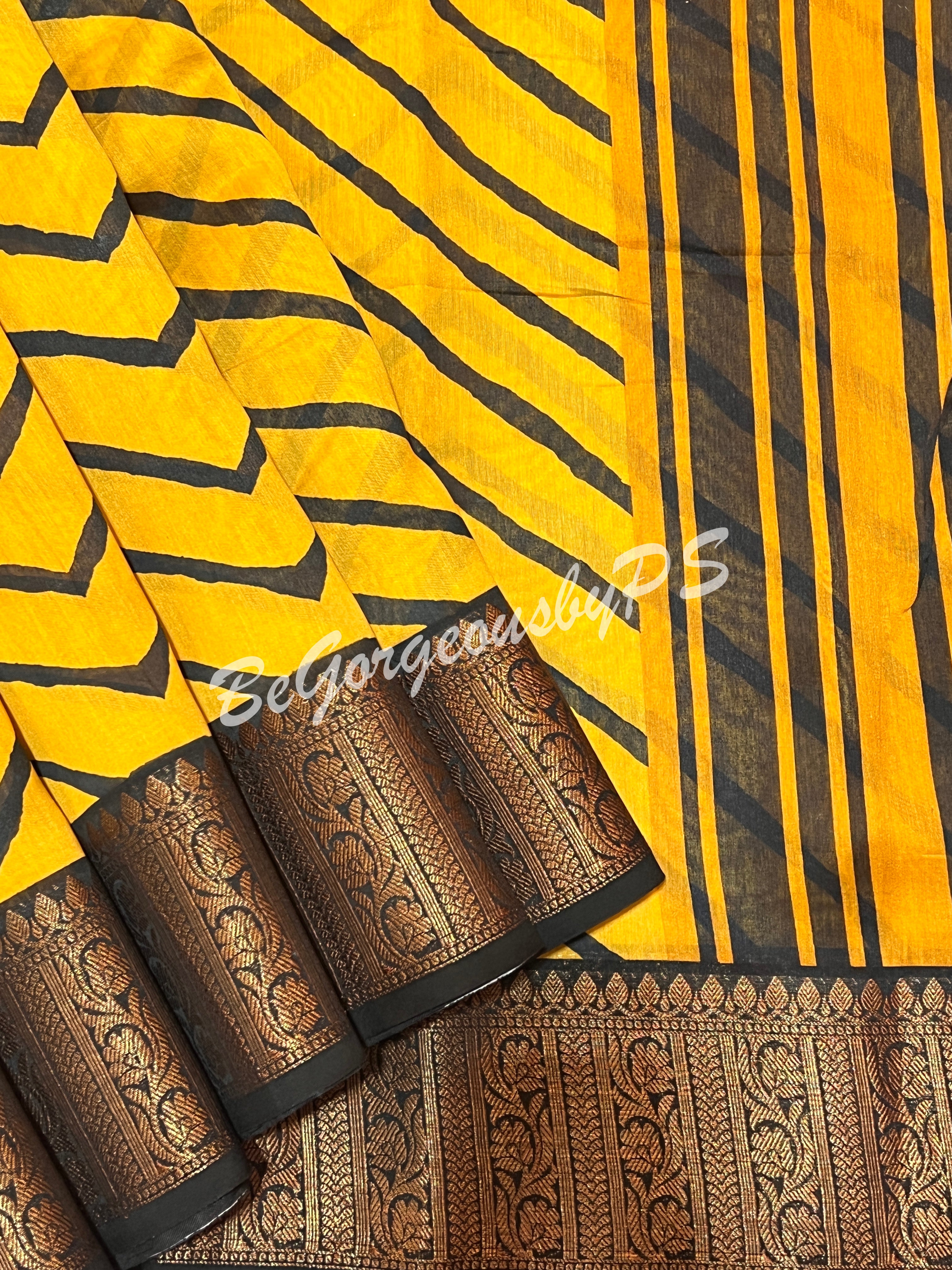 CHANDERI PRINTED YELLOW