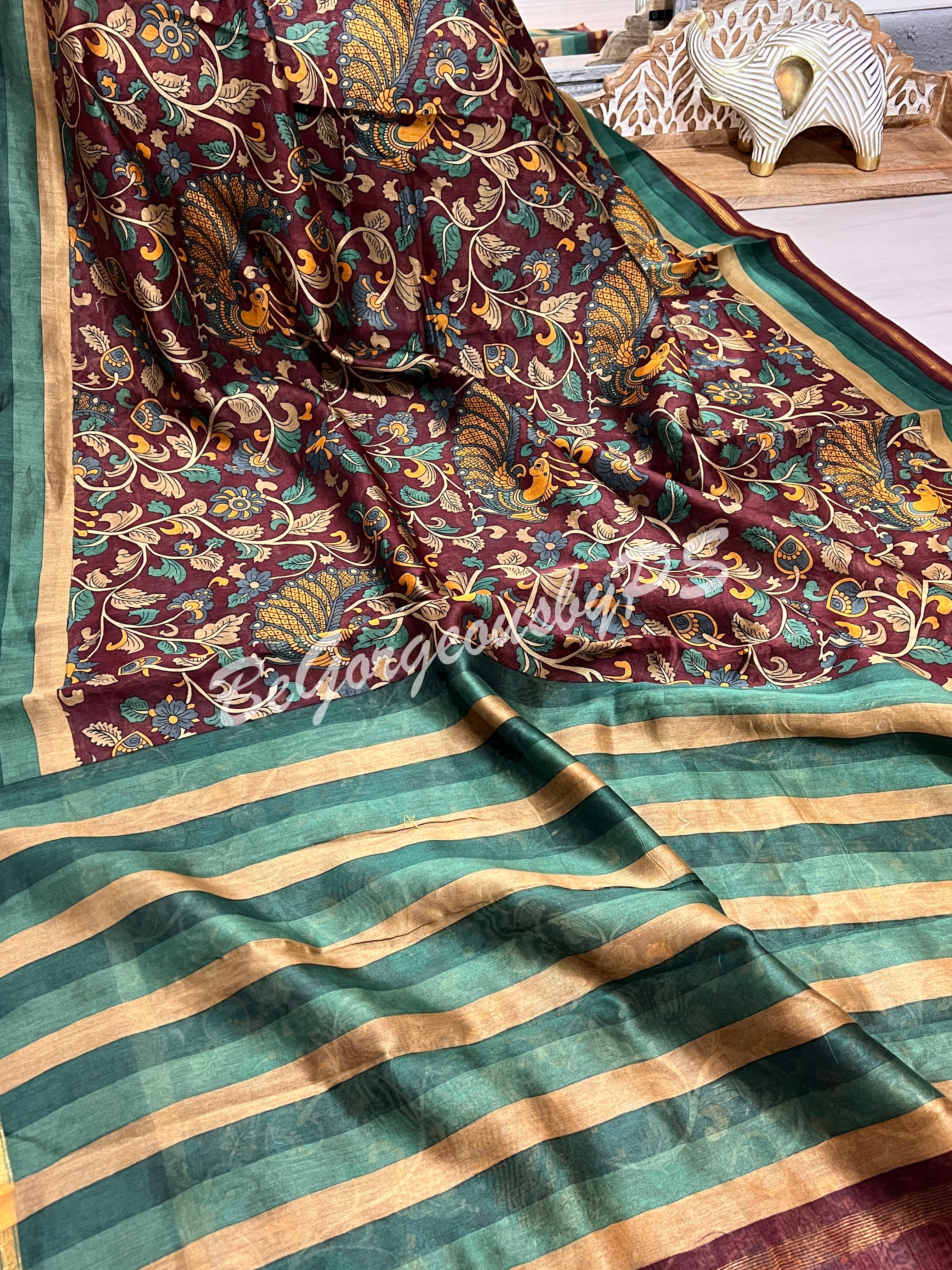 CHANDERI KALAMKARI Printed