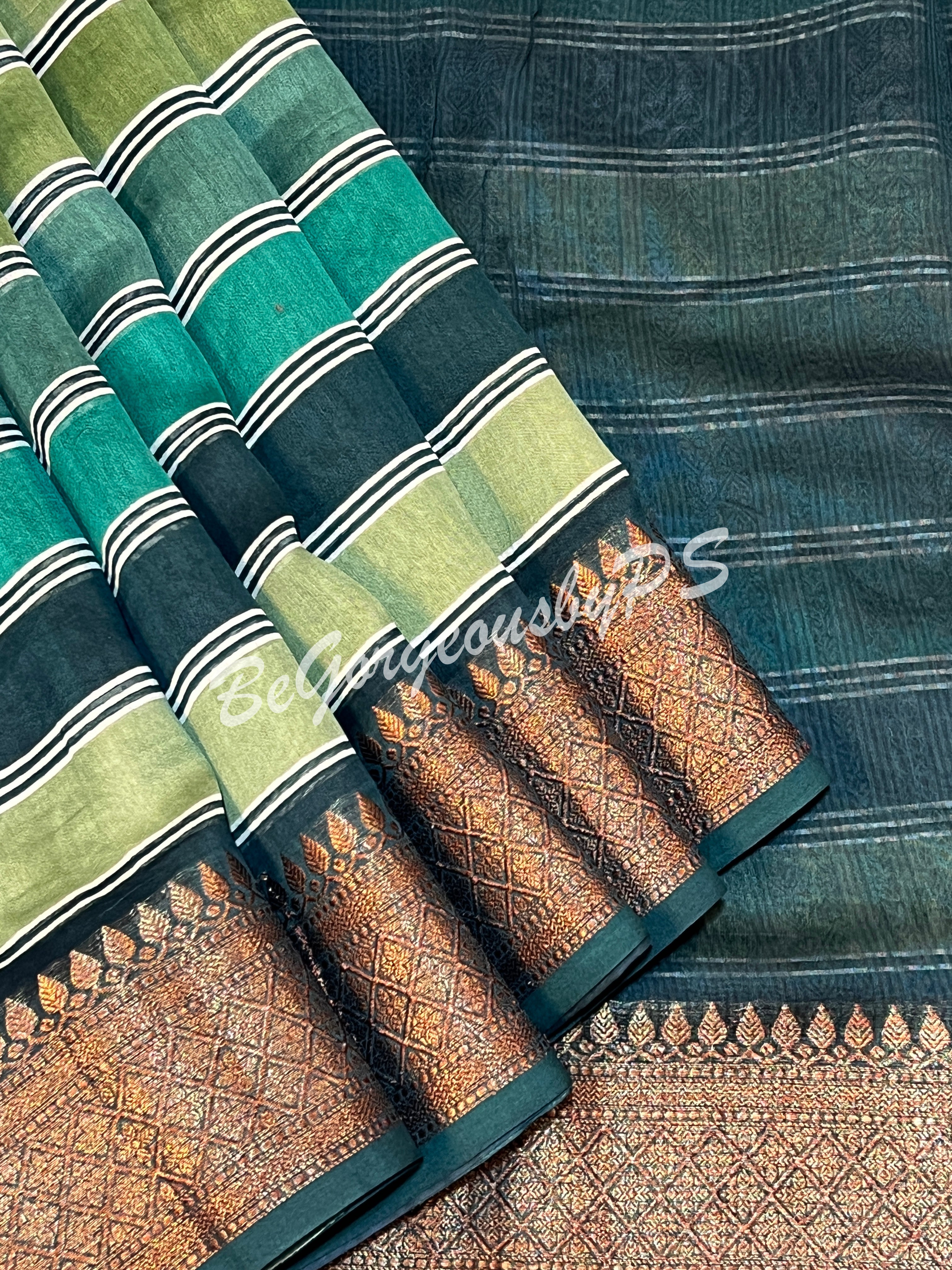 CHANDERI PRINTED GREEN