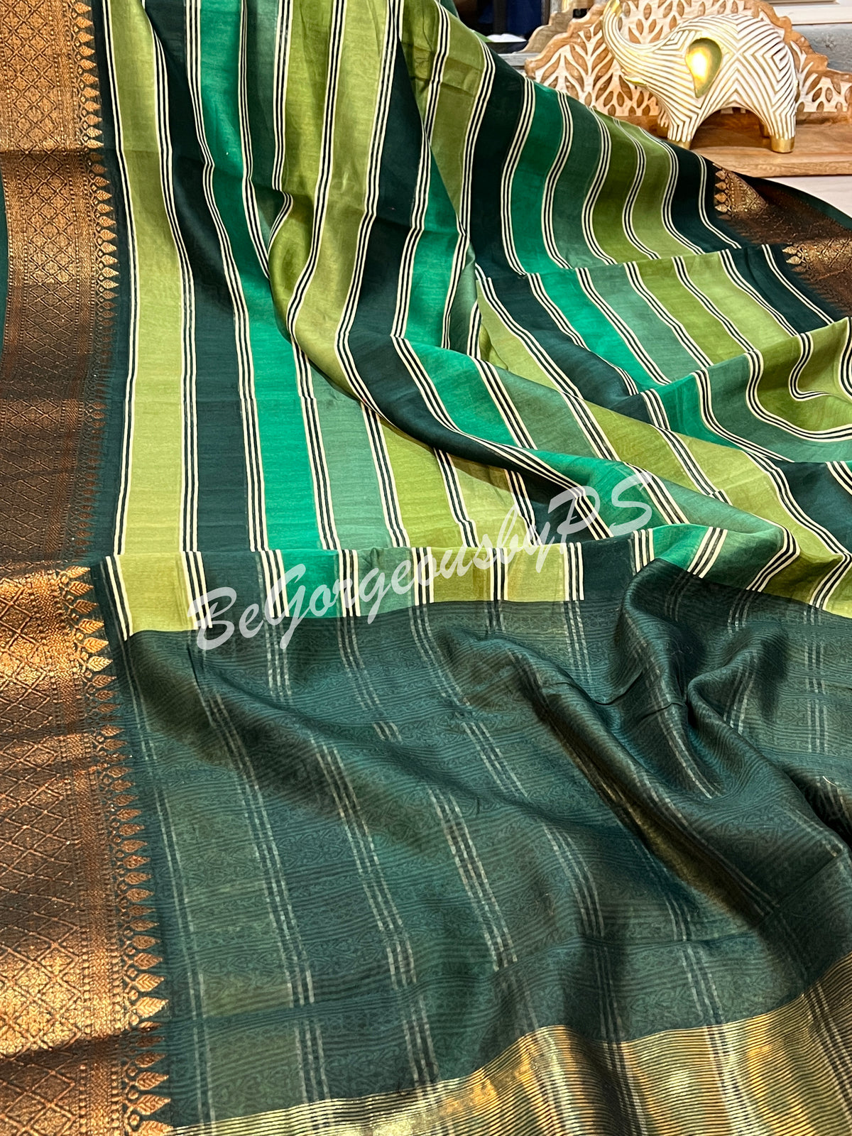 CHANDERI PRINTED GREEN