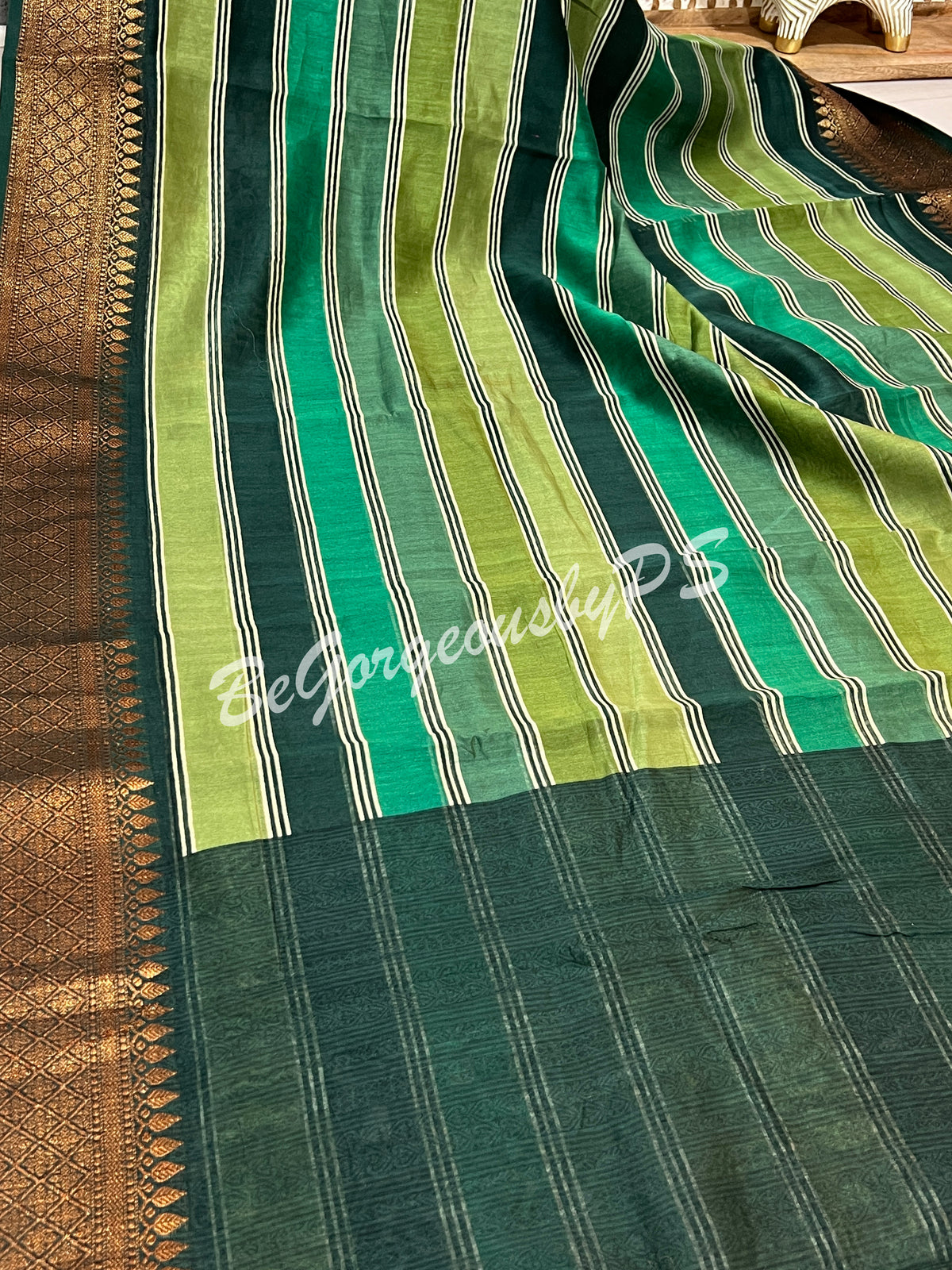 CHANDERI PRINTED GREEN