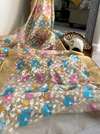 Jamdani half silk dhakai Saree