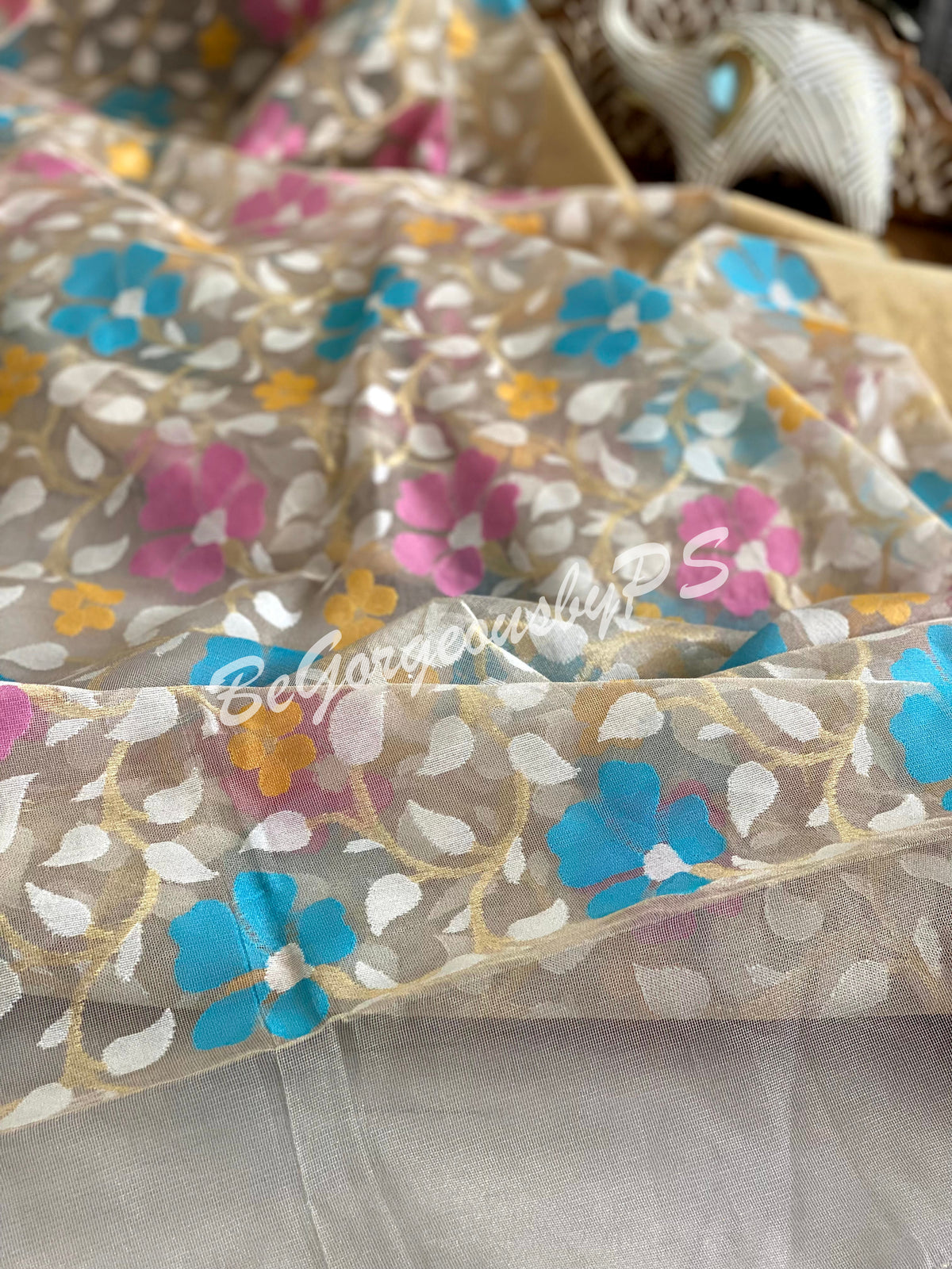 Jamdani half silk dhakai Saree