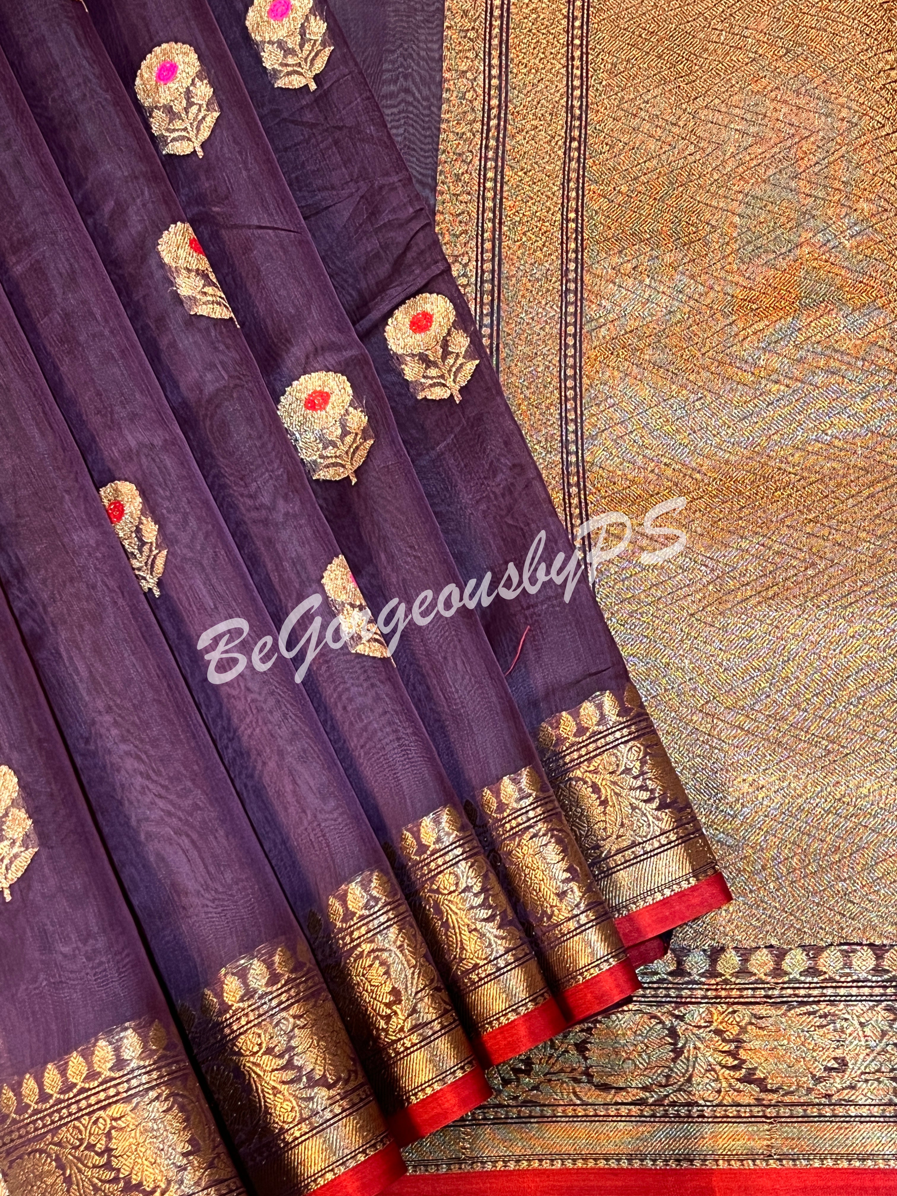 CHANDERI WEAVING PURPLE