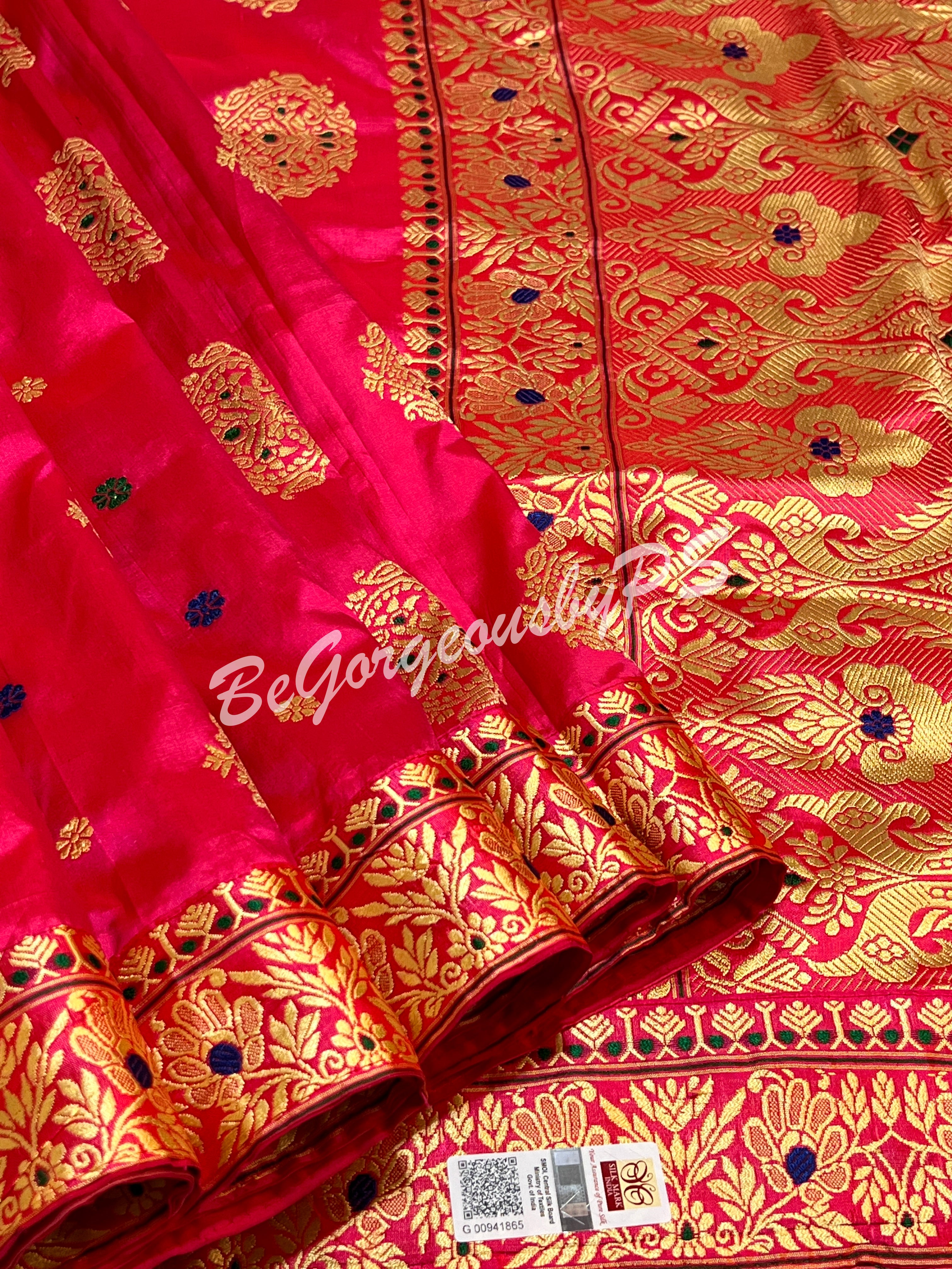 ASSAM SILK PINK SAREE