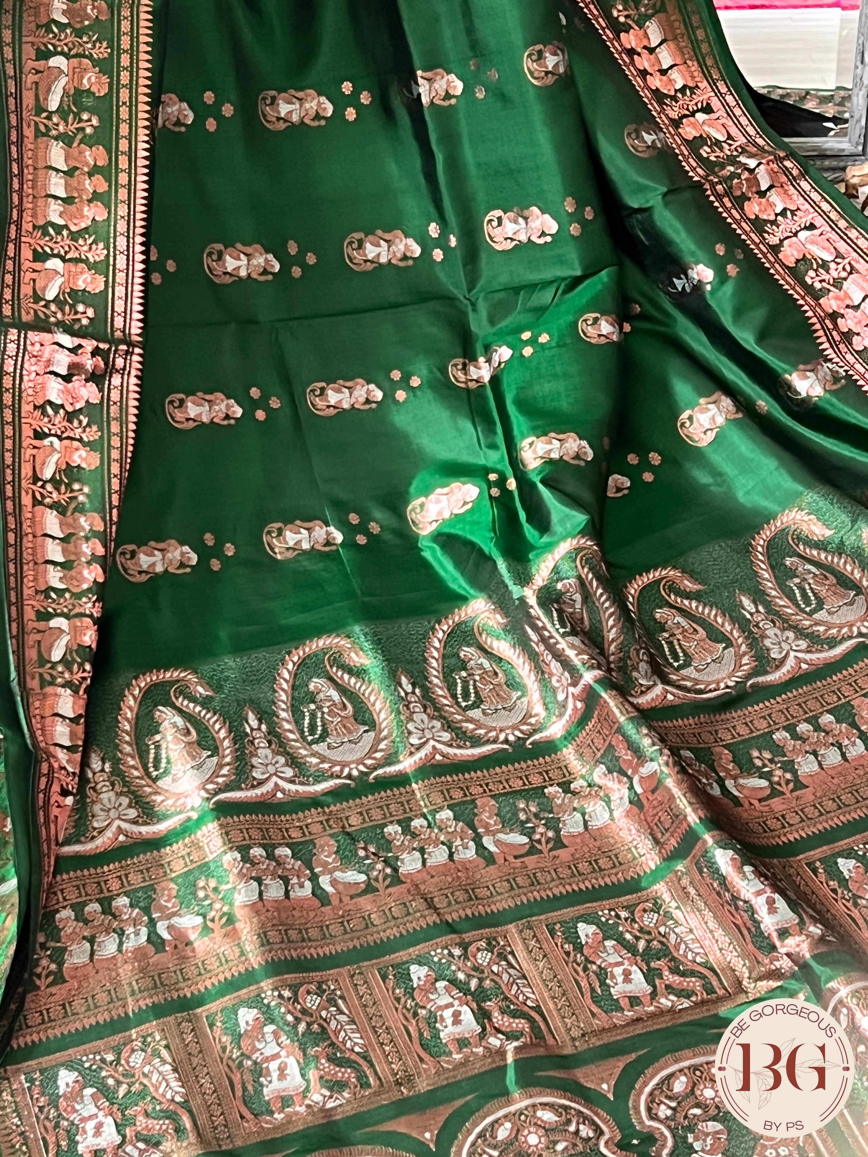 Pure Silk Baluchari Green