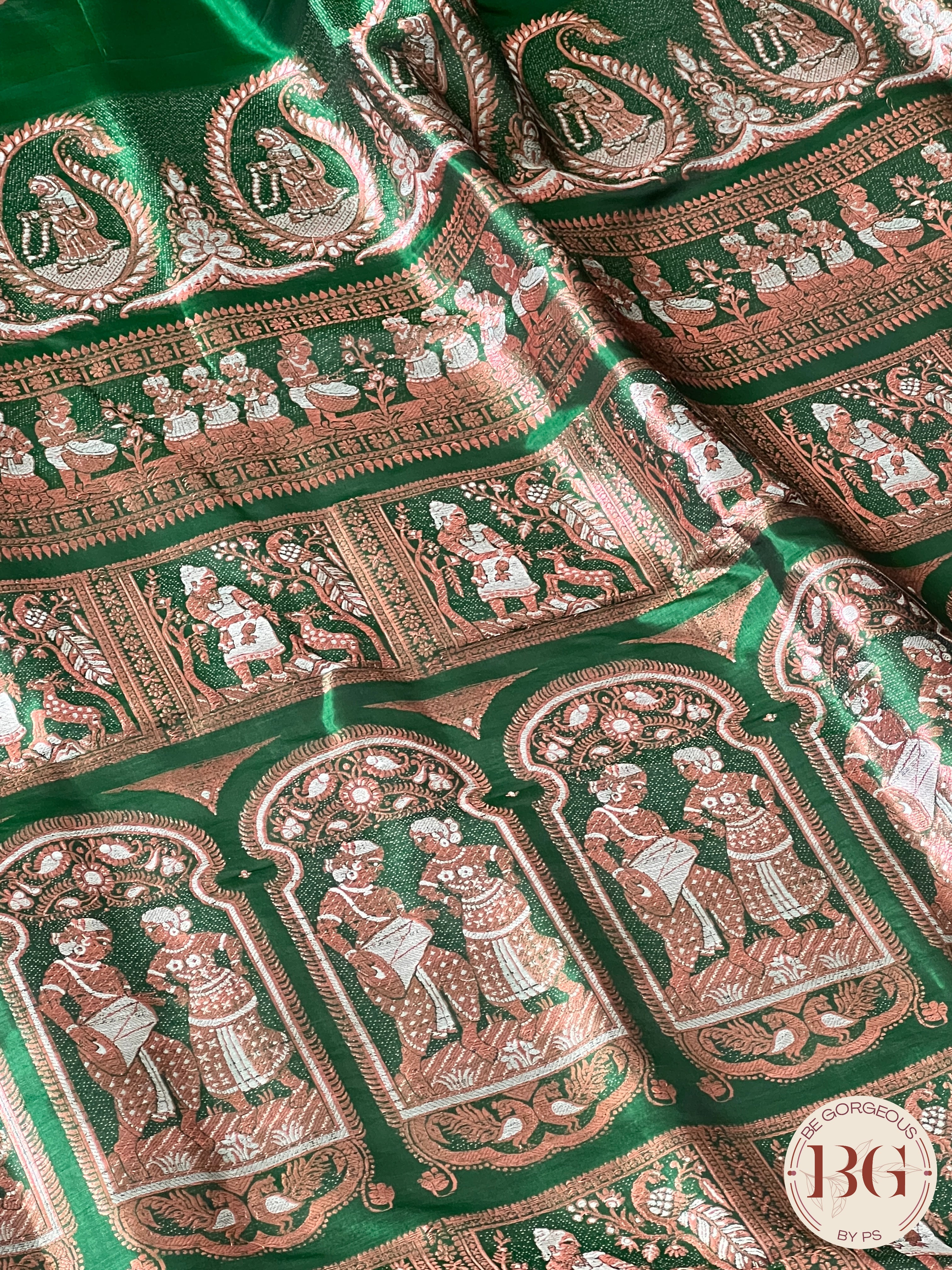 Pure Silk Baluchari Green