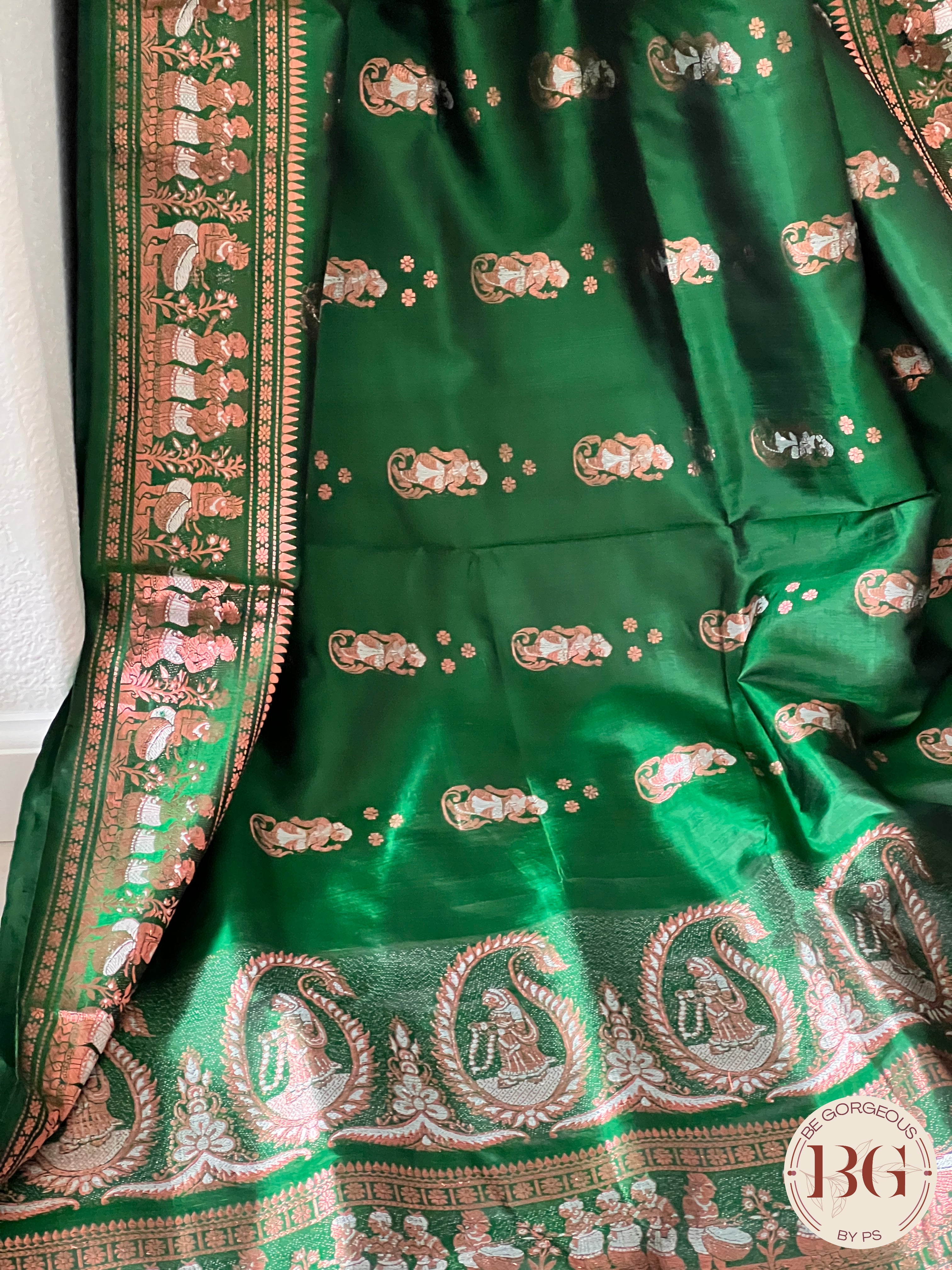 Pure Silk Baluchari Green