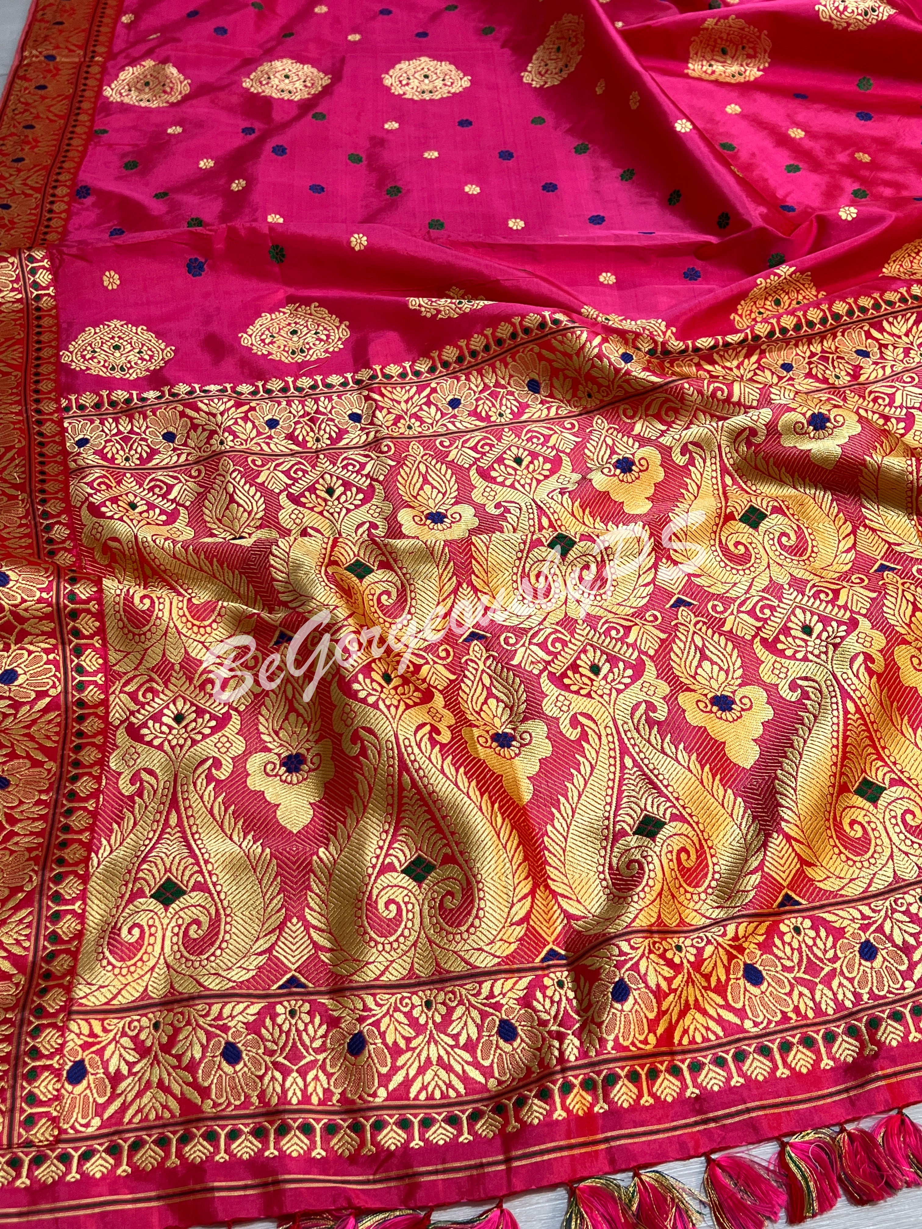 ASSAM SILK PINK SAREE