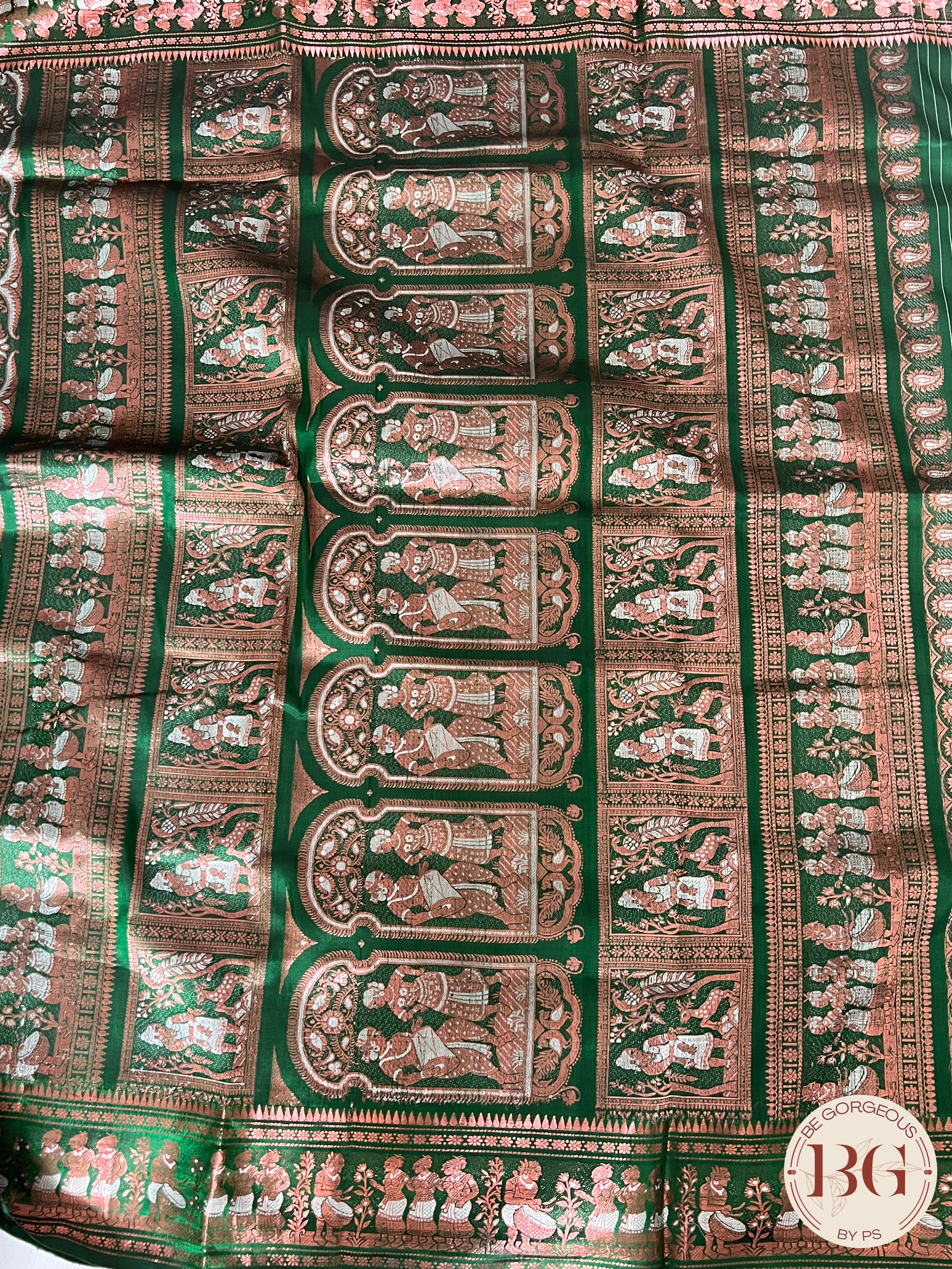 Pure Silk Baluchari Green