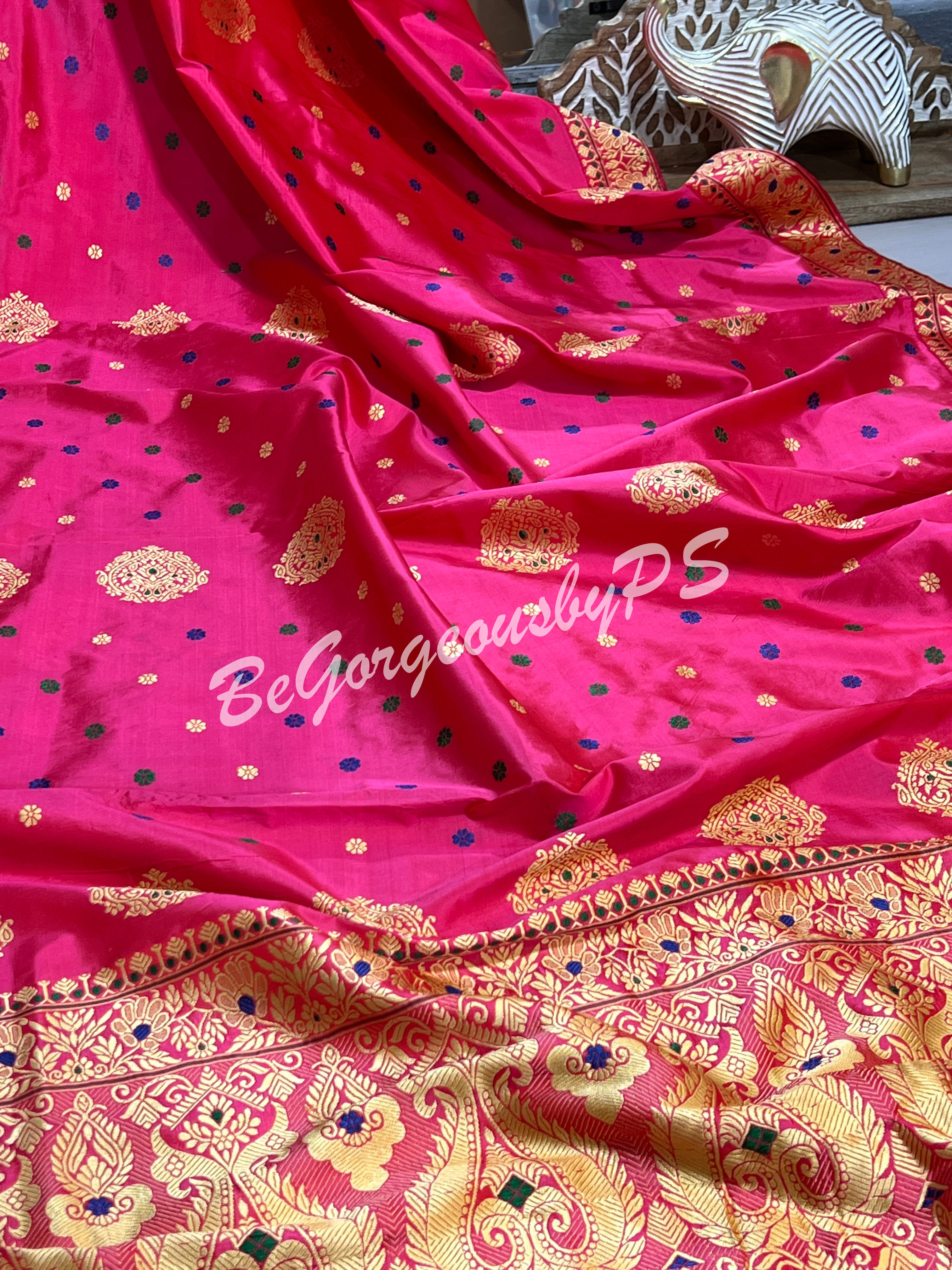 ASSAM SILK PINK SAREE