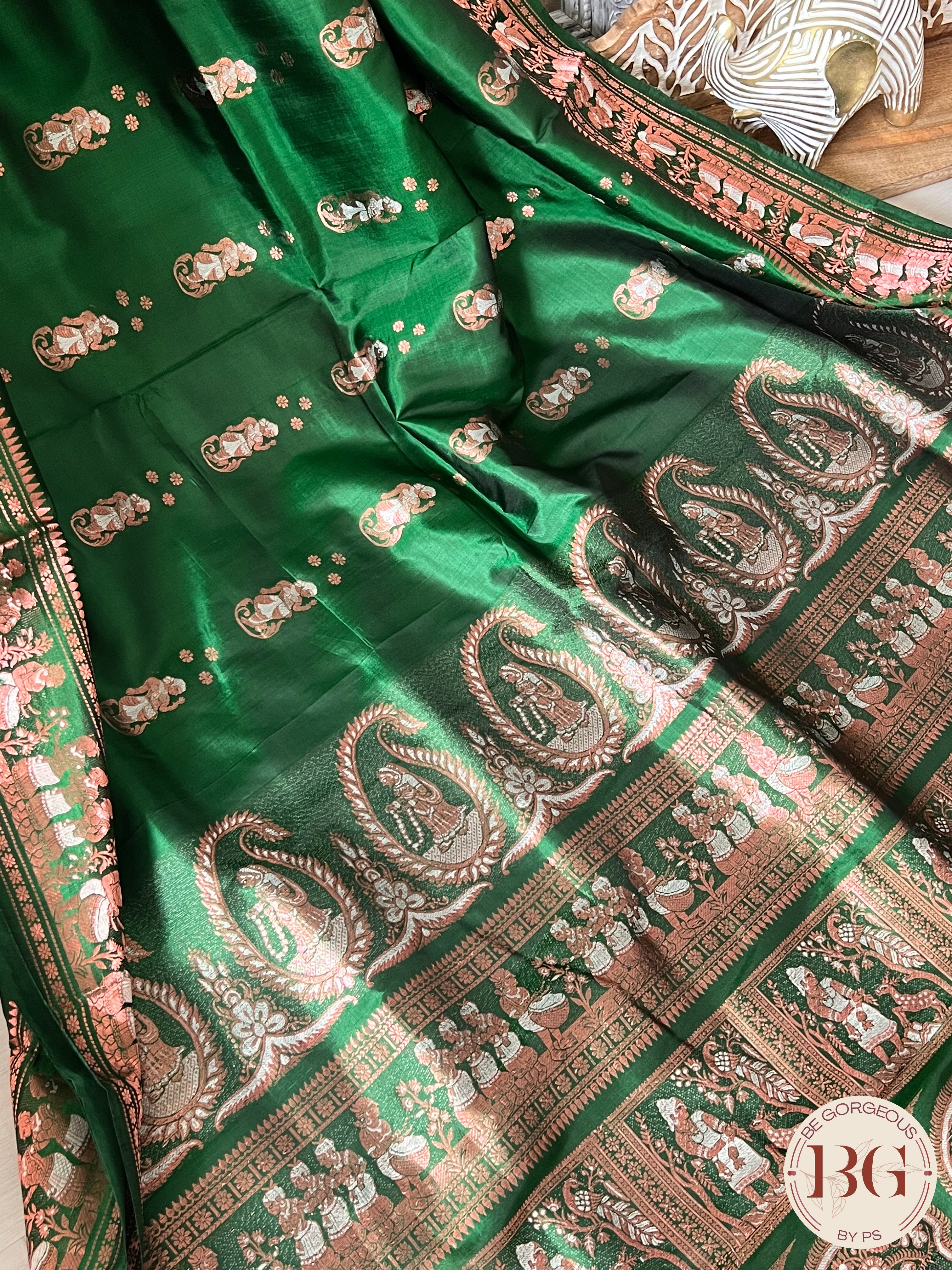 Pure Silk Baluchari Green