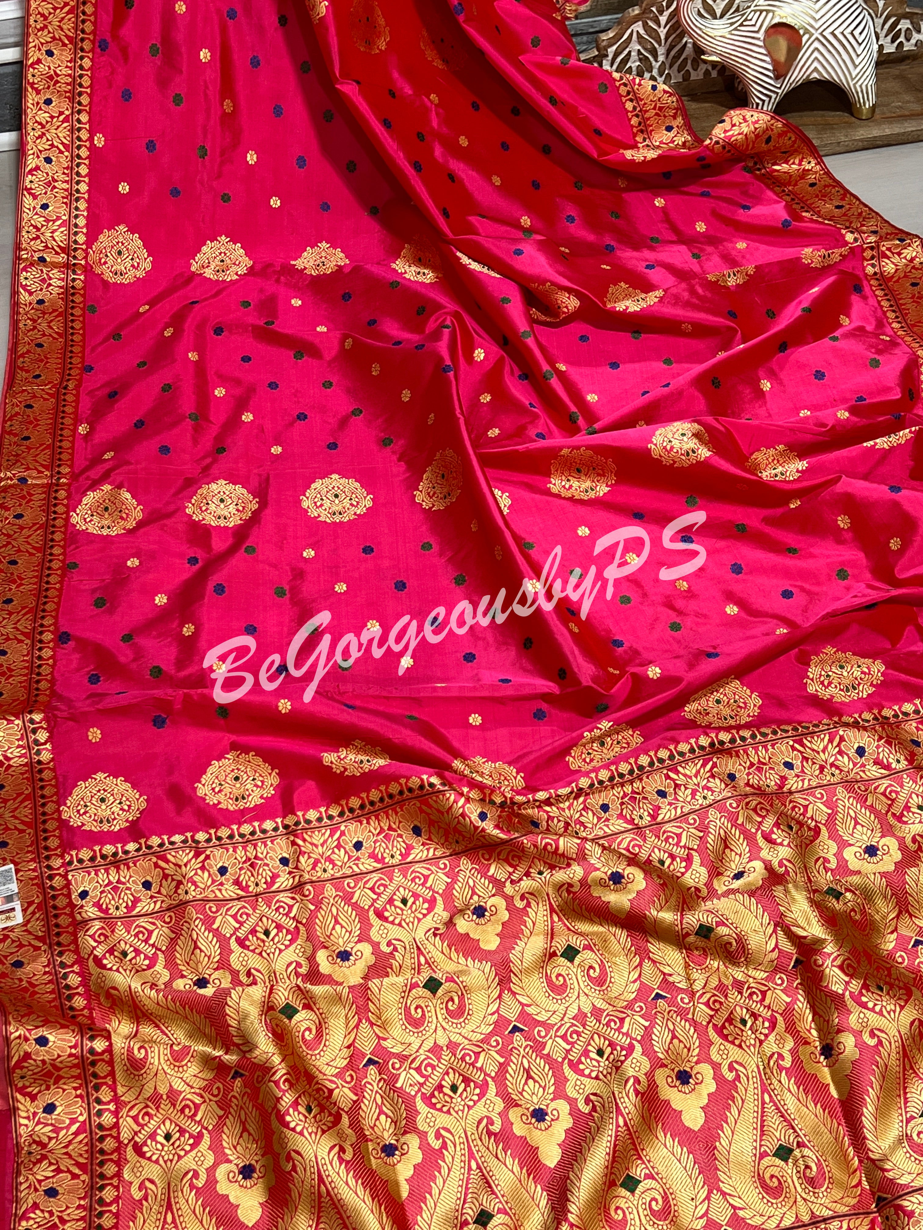 ASSAM SILK PINK SAREE