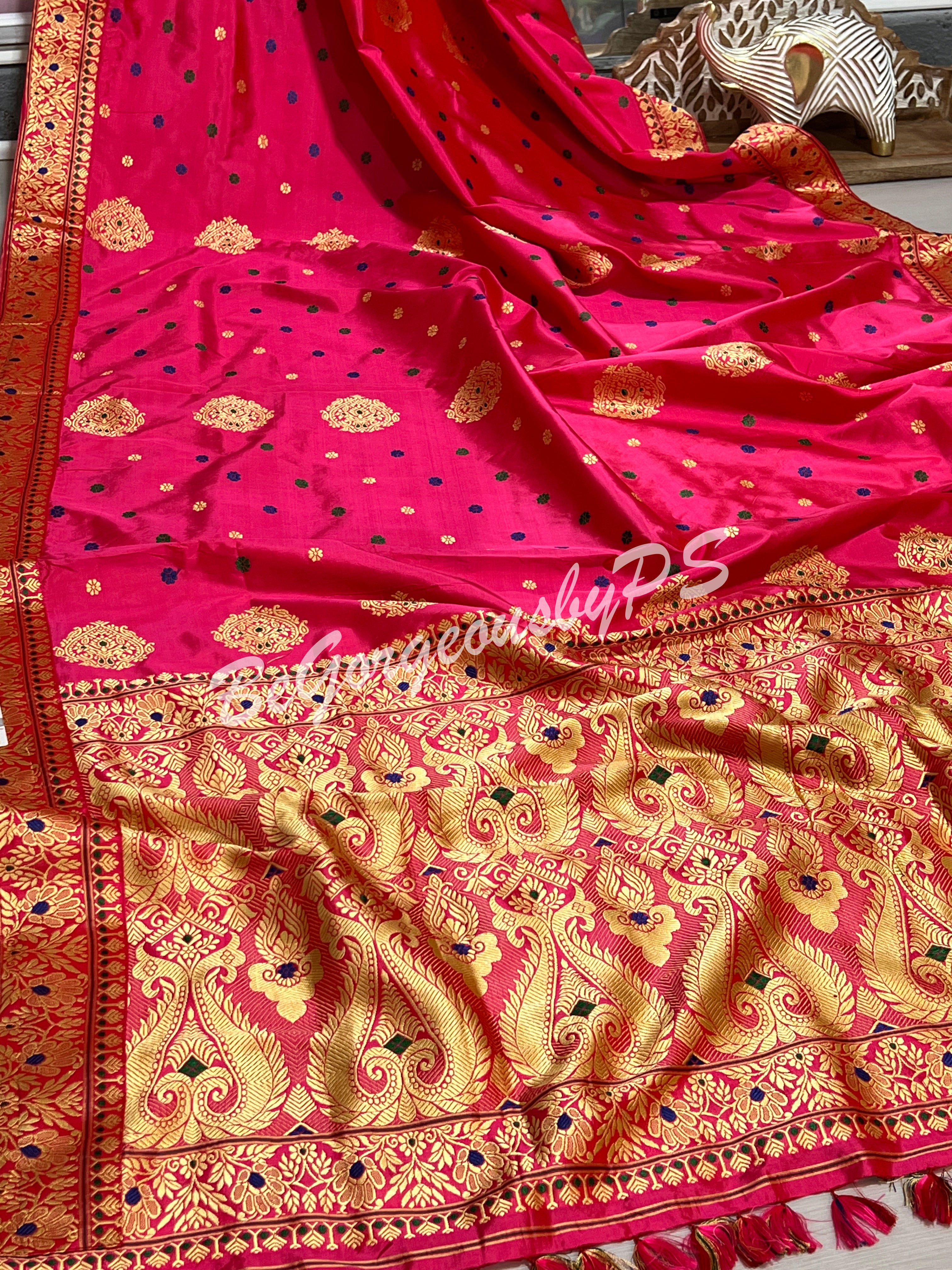 ASSAM SILK PINK SAREE