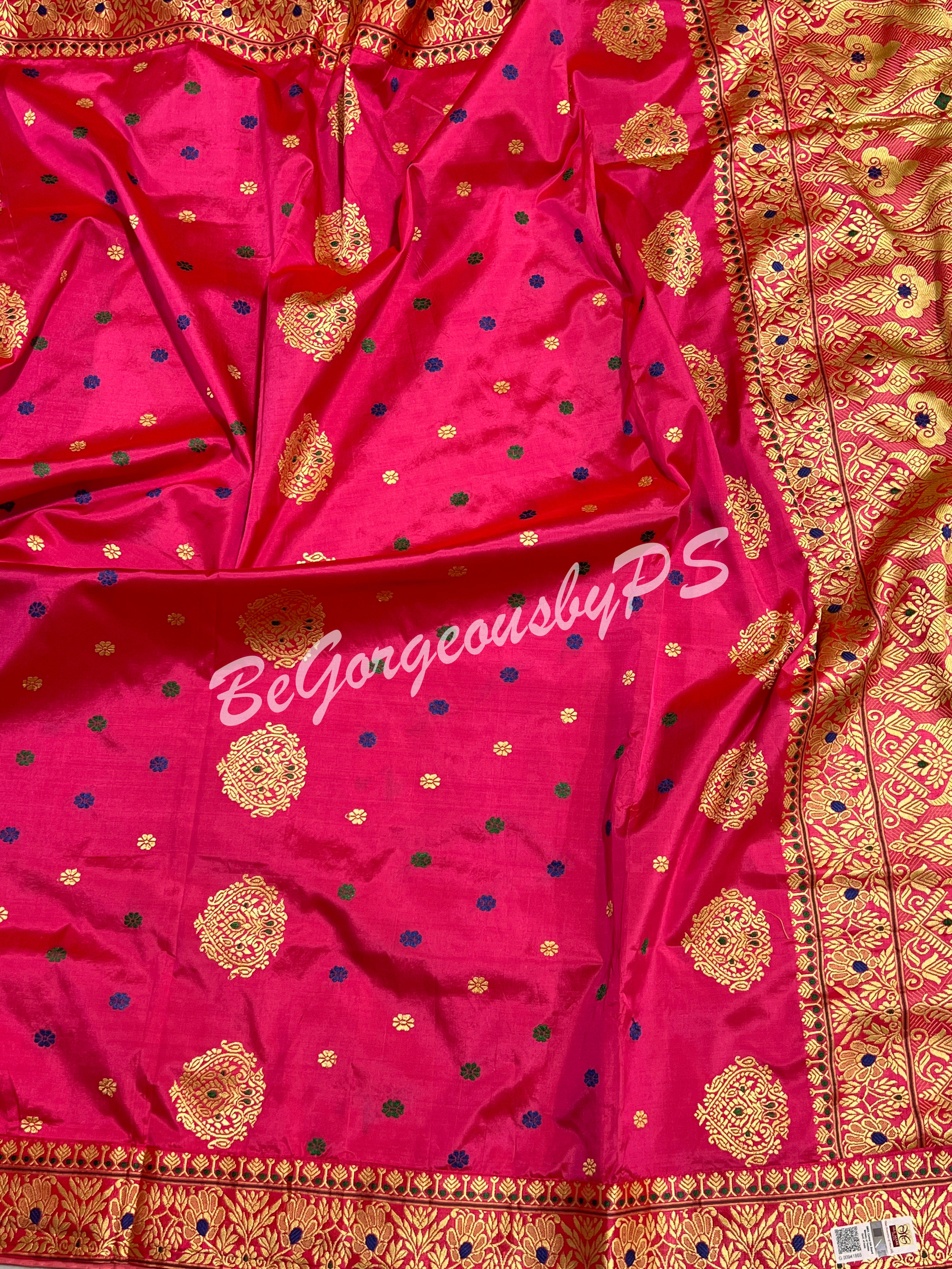 ASSAM SILK PINK SAREE