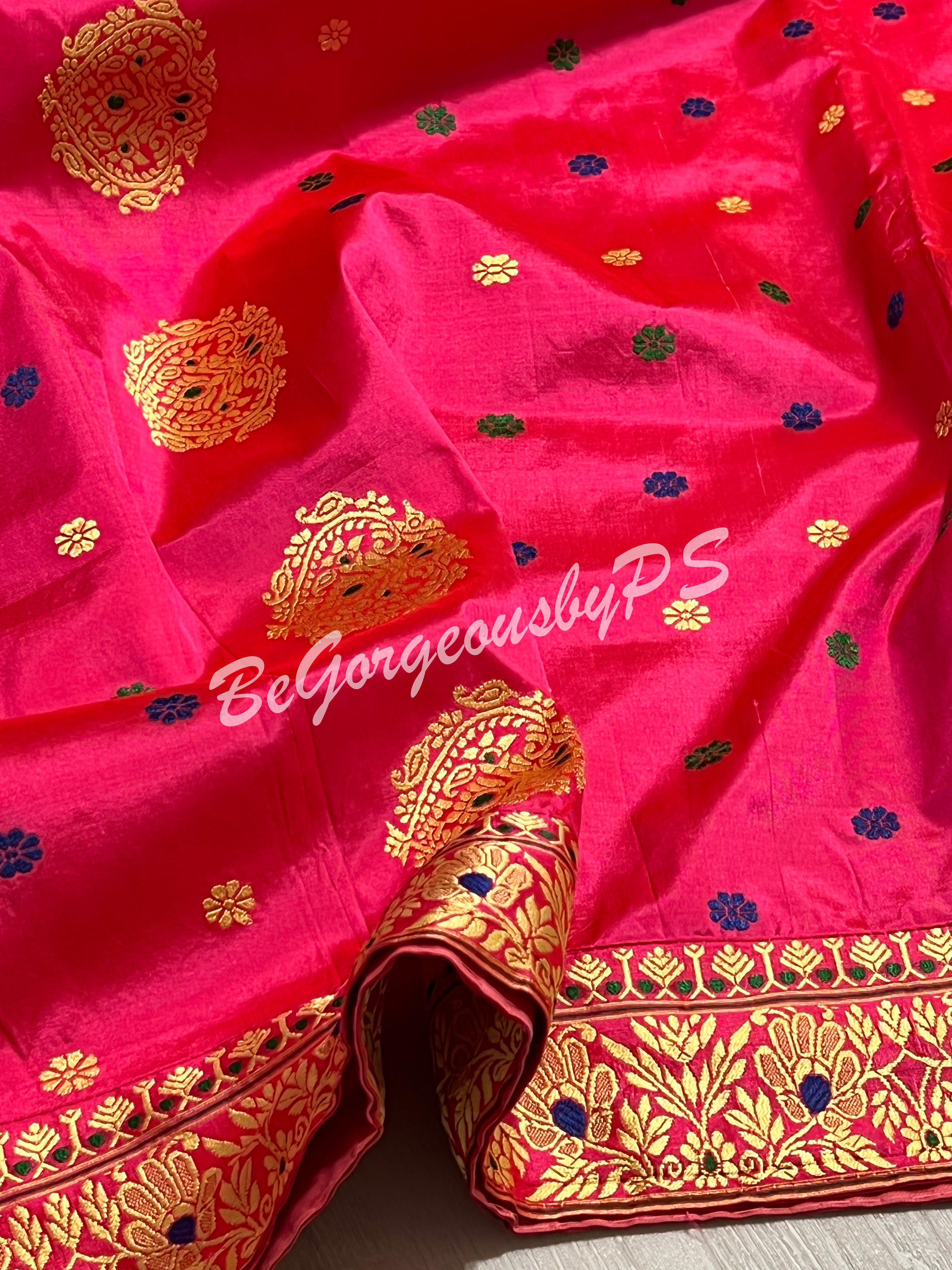 ASSAM SILK PINK SAREE