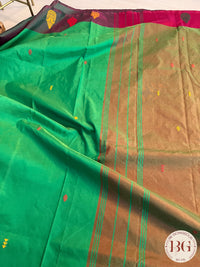 SOFT SILK THREAD WORK SAREE GREEN