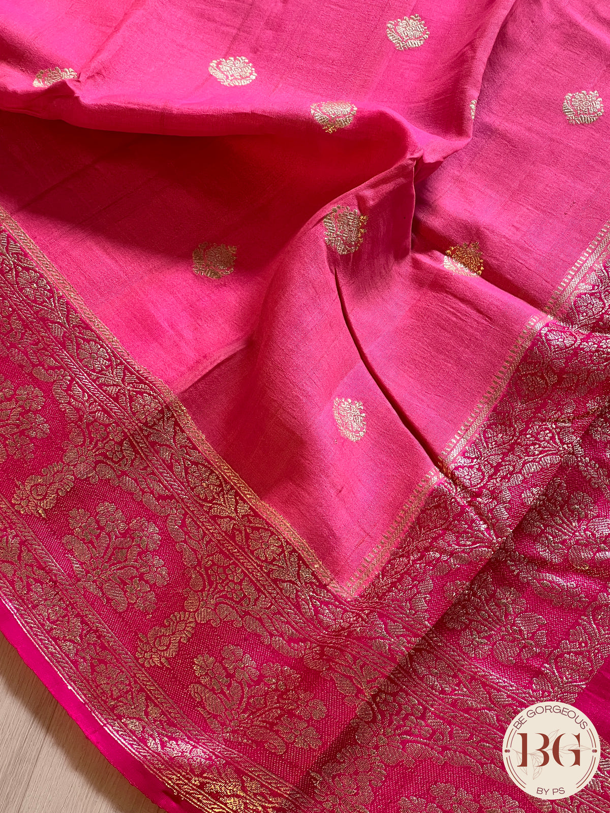 Banarasi Handloom Khaddi Tussar Saree, Silkmark certified - Pink