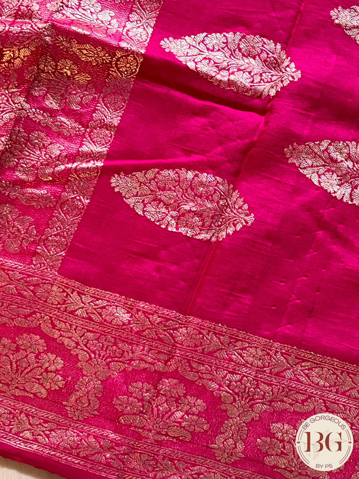 Banarasi Handloom Khaddi Tussar Saree, Silkmark certified - Pink