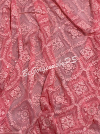 CHIKANKARI FLOWERS PINK