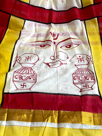 Cotton hand painted saree