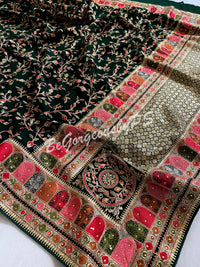 Kashmiri Embroidery pure georgette saree with sarowski work